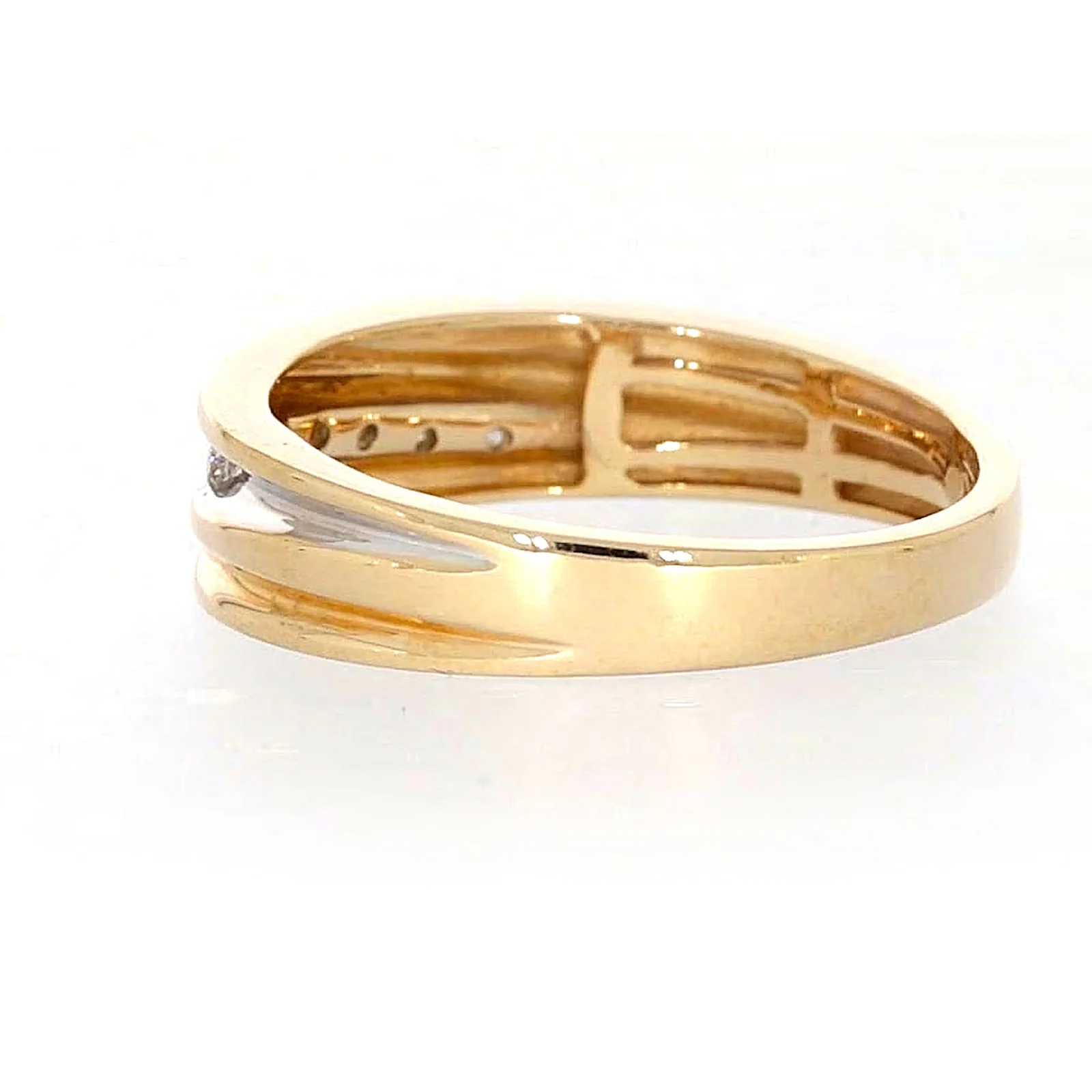 9ct Yellow Gold Round Brilliant Cut with 0.15 CARAT tw of Diamonds Mens Ring - Image 24