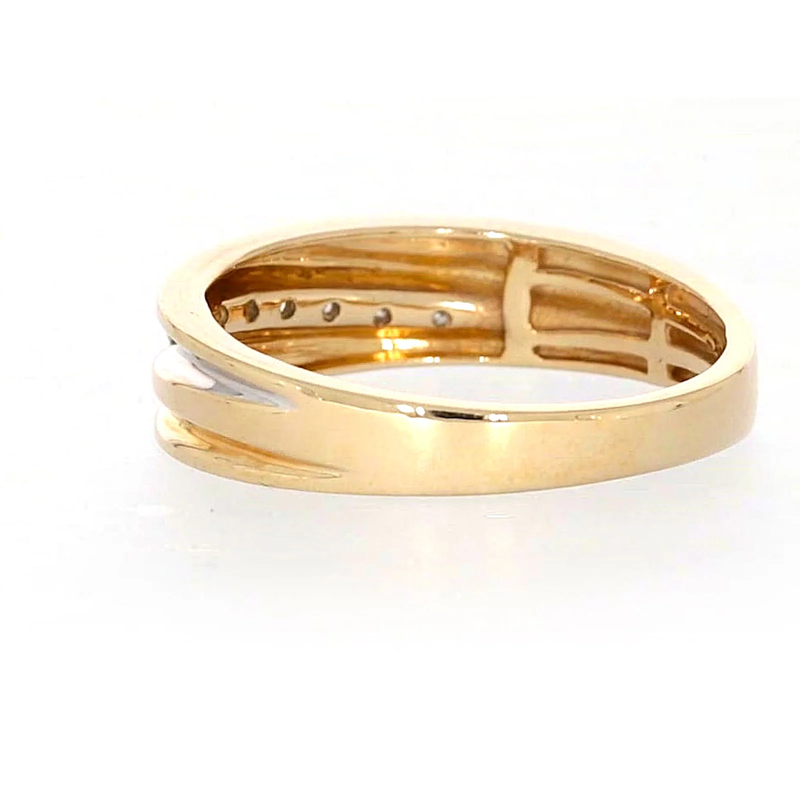 9ct Yellow Gold Round Brilliant Cut with 0.15 CARAT tw of Diamonds Mens Ring - Image 27
