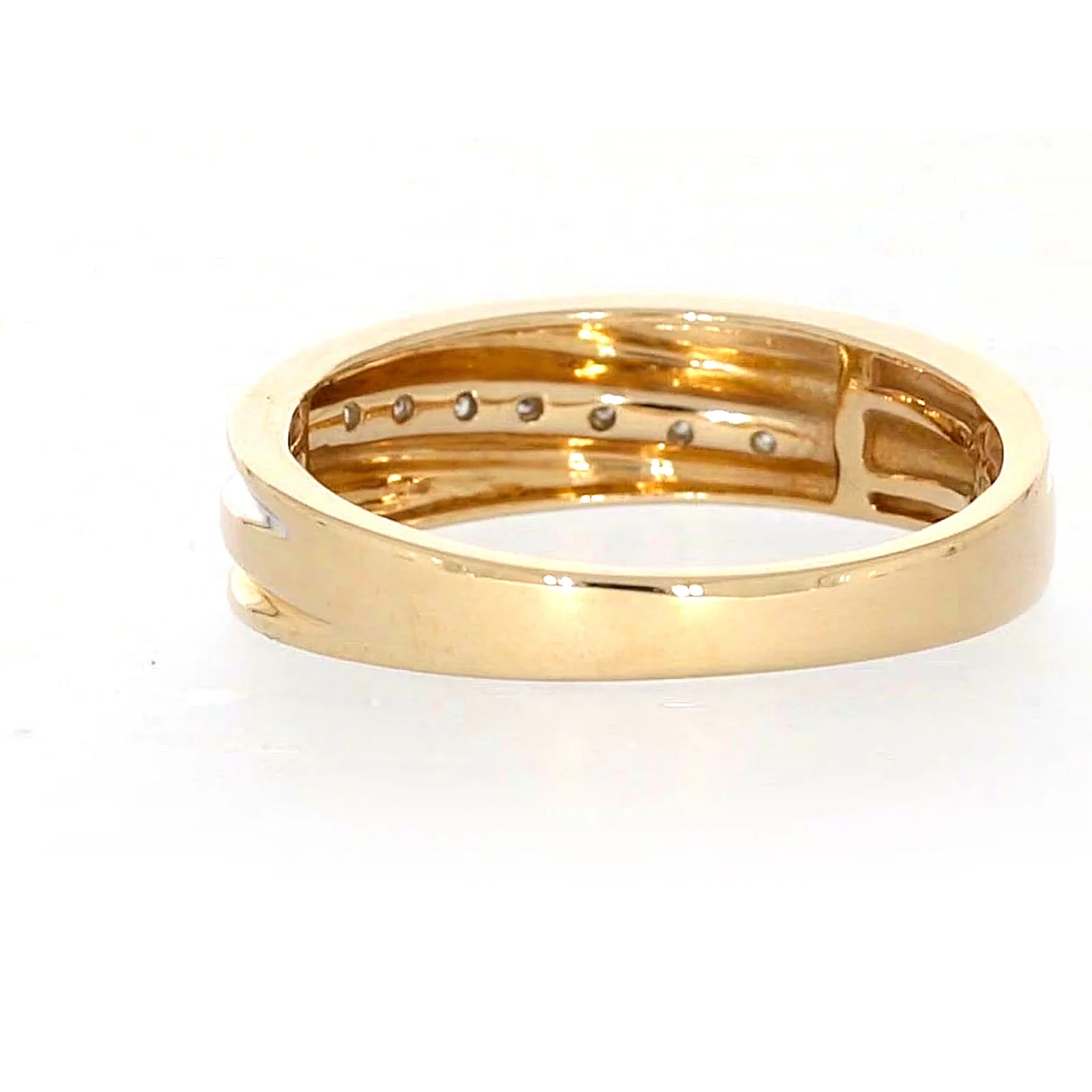 9ct Yellow Gold Round Brilliant Cut with 0.15 CARAT tw of Diamonds Mens Ring - Image 32