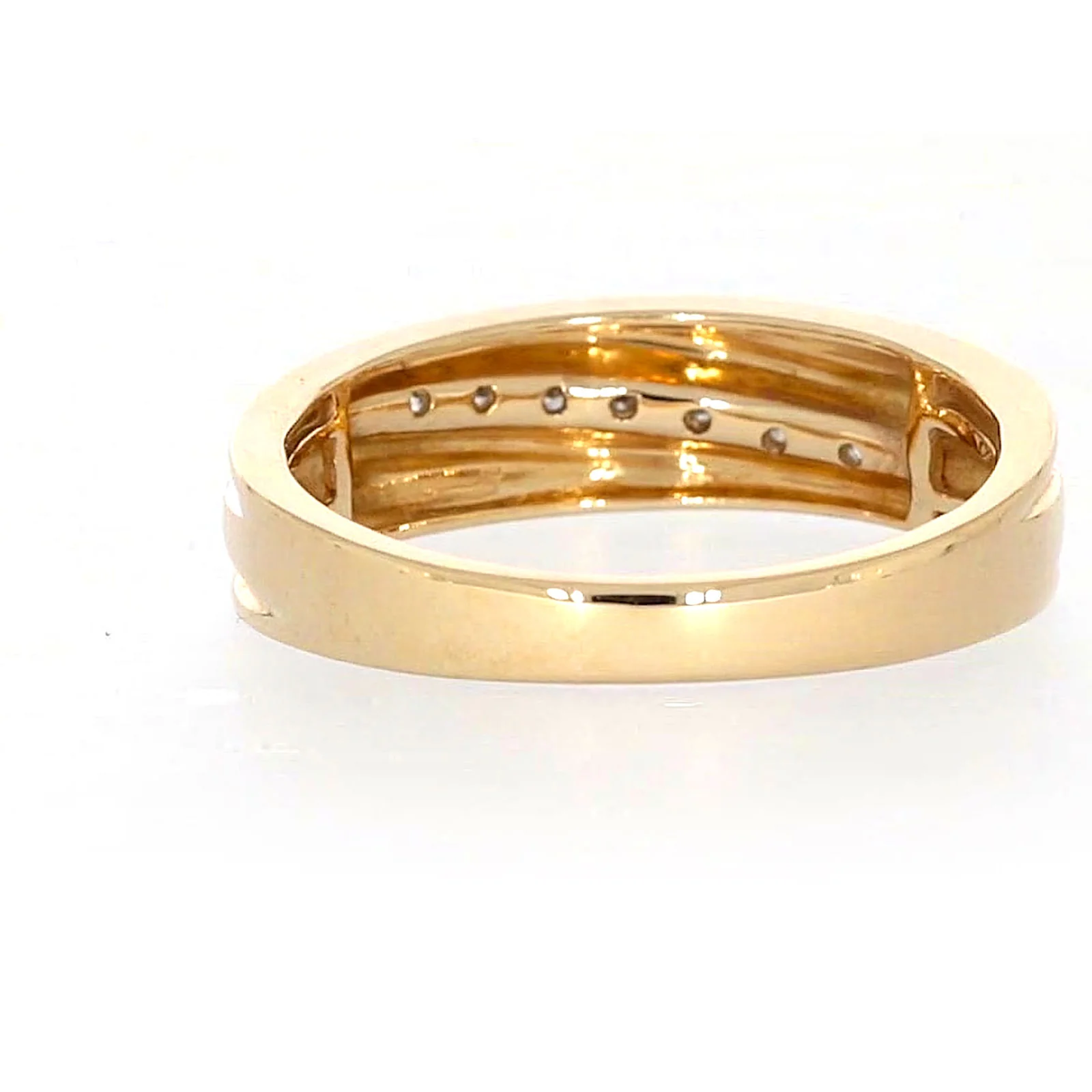 9ct Yellow Gold Round Brilliant Cut with 0.15 CARAT tw of Diamonds Mens Ring - Image 35