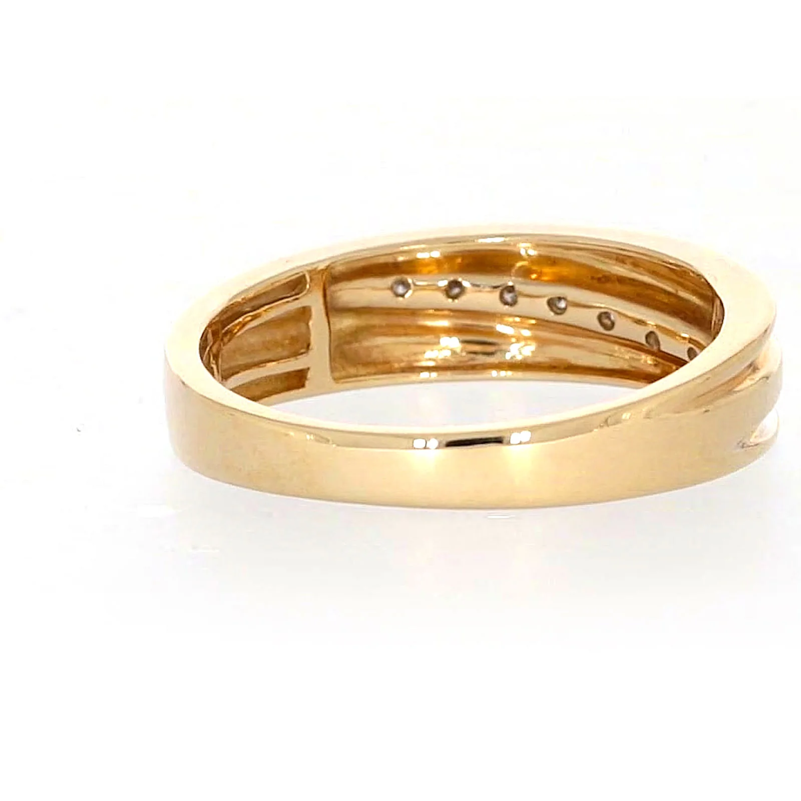 9ct Yellow Gold Round Brilliant Cut with 0.15 CARAT tw of Diamonds Mens Ring - Image 40