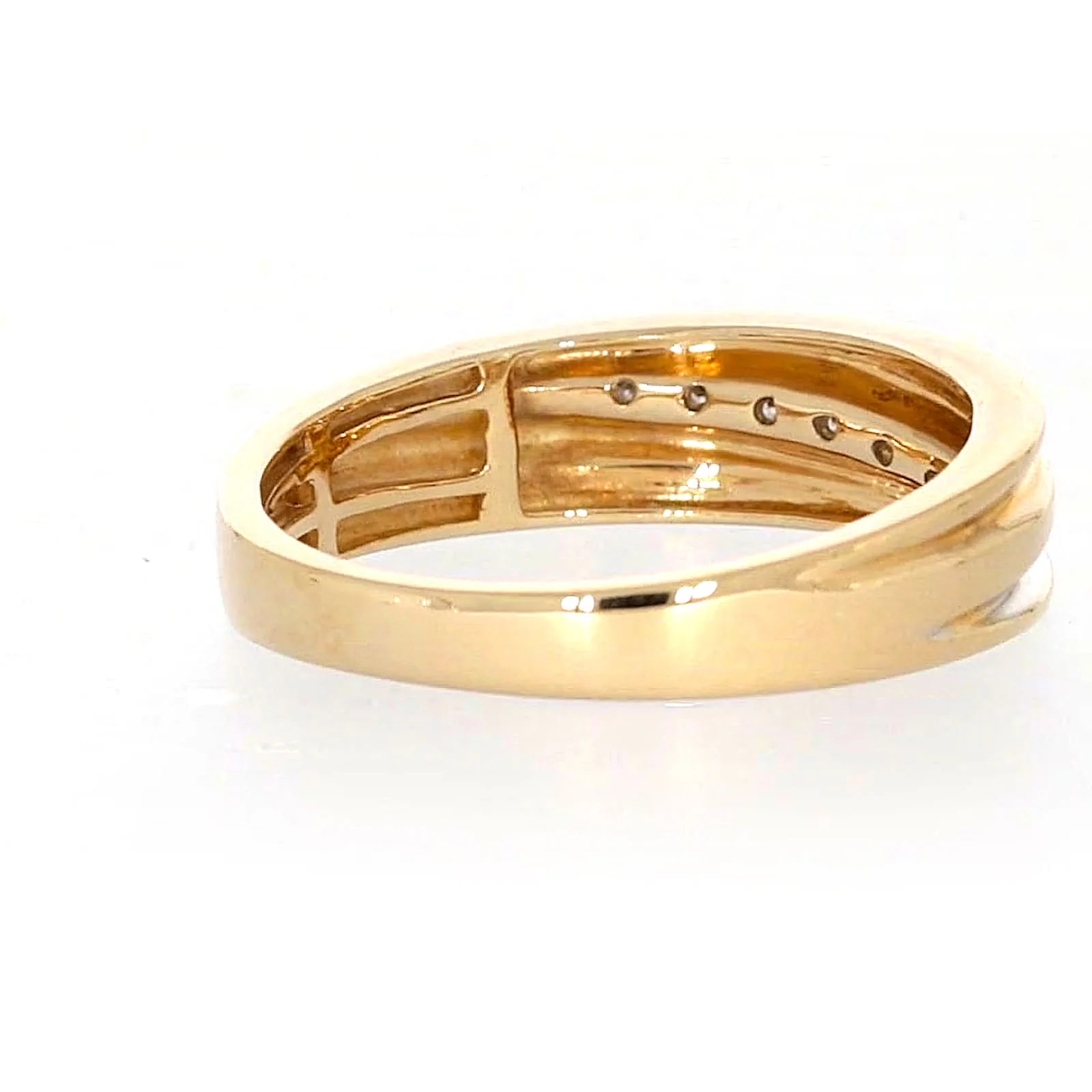 9ct Yellow Gold Round Brilliant Cut with 0.15 CARAT tw of Diamonds Mens Ring - Image 43