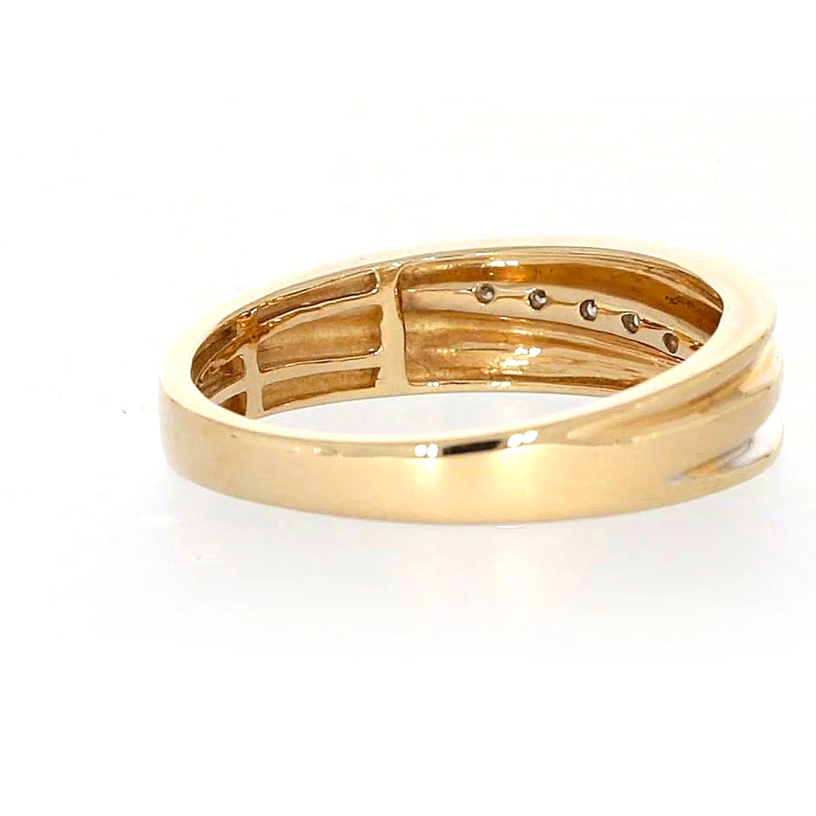 9ct Yellow Gold Round Brilliant Cut with 0.15 CARAT tw of Diamonds Mens Ring - Image 44