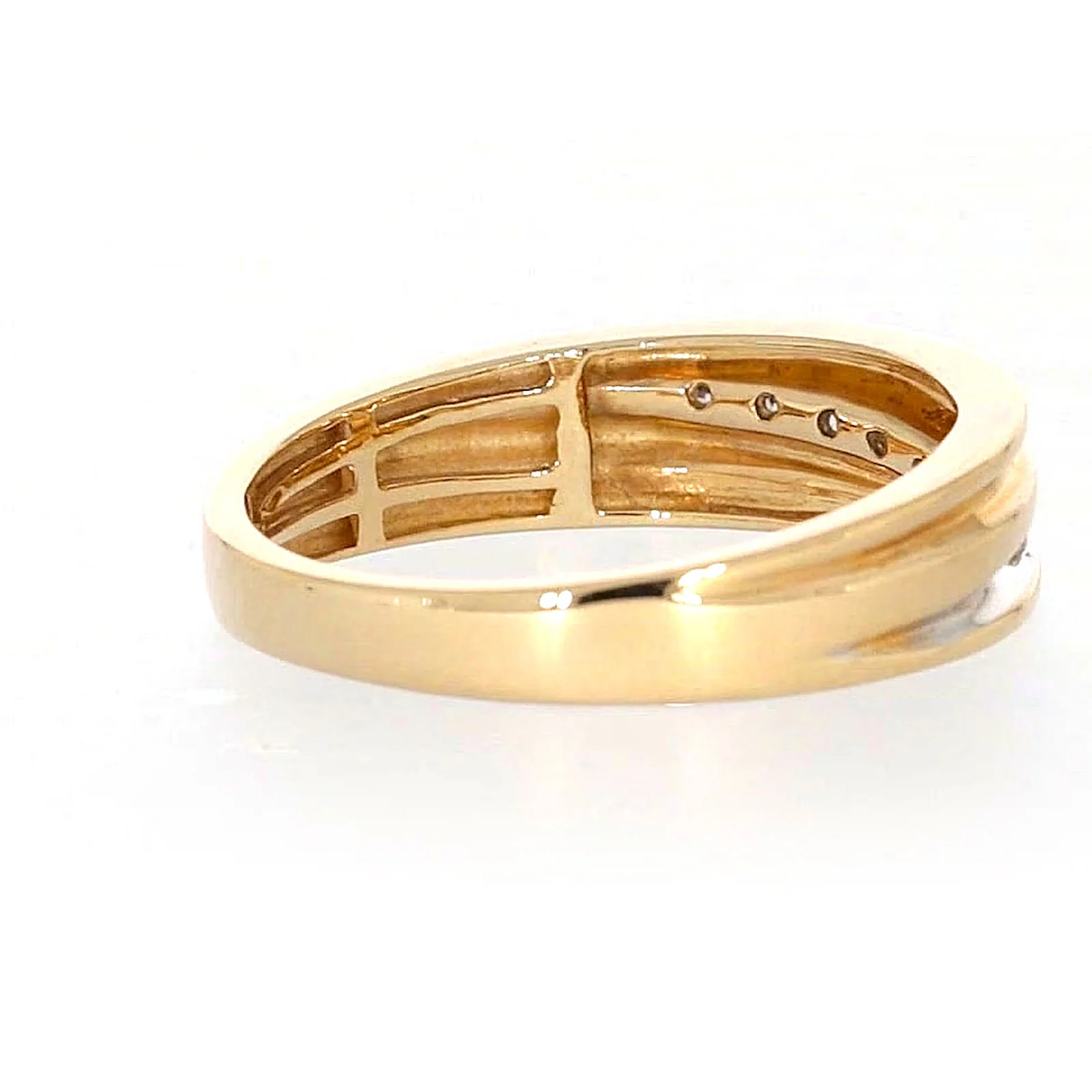 9ct Yellow Gold Round Brilliant Cut with 0.15 CARAT tw of Diamonds Mens Ring - Image 46