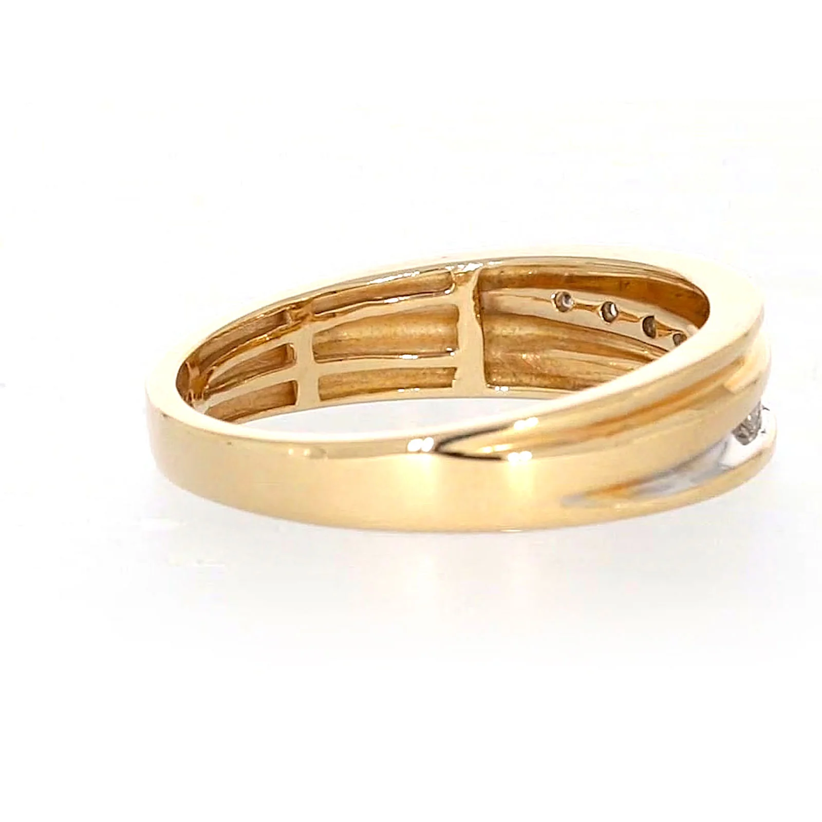 9ct Yellow Gold Round Brilliant Cut with 0.15 CARAT tw of Diamonds Mens Ring - Image 48
