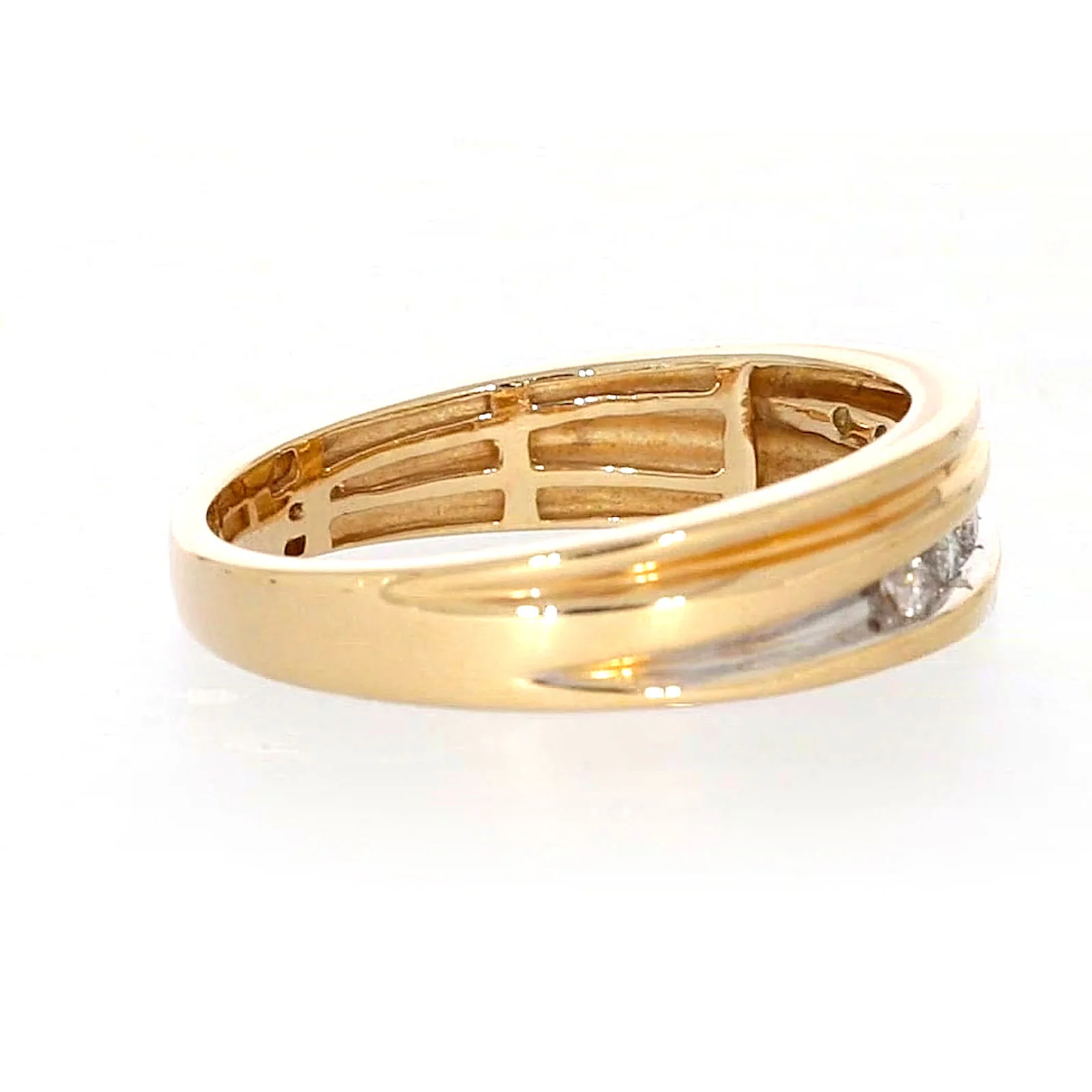 9ct Yellow Gold Round Brilliant Cut with 0.15 CARAT tw of Diamonds Mens Ring - Image 53