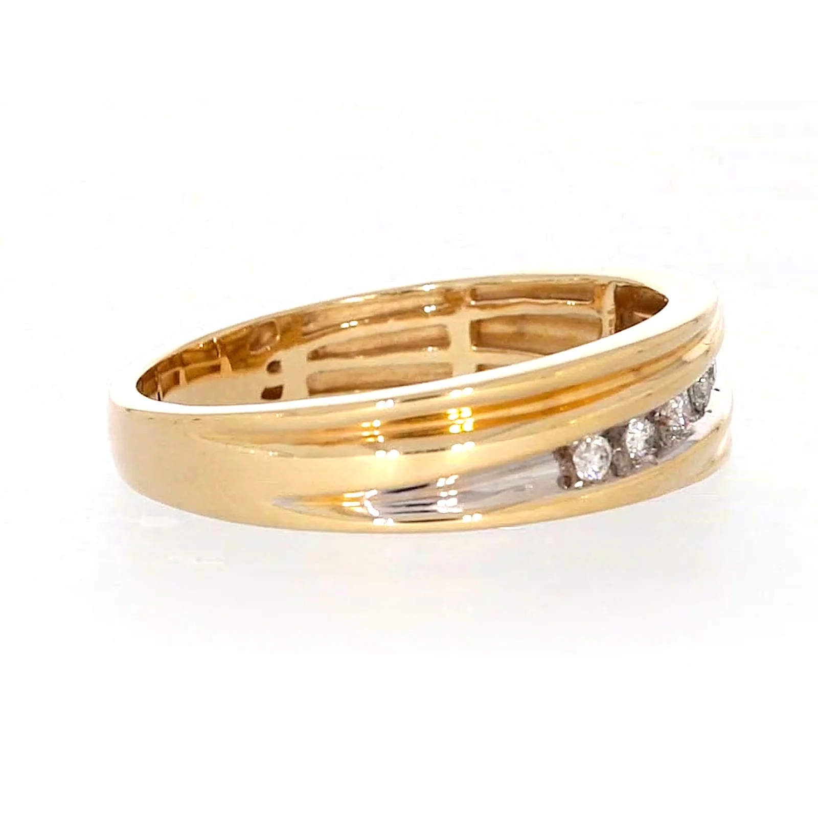 9ct Yellow Gold Round Brilliant Cut with 0.15 CARAT tw of Diamonds Mens Ring - Image 57