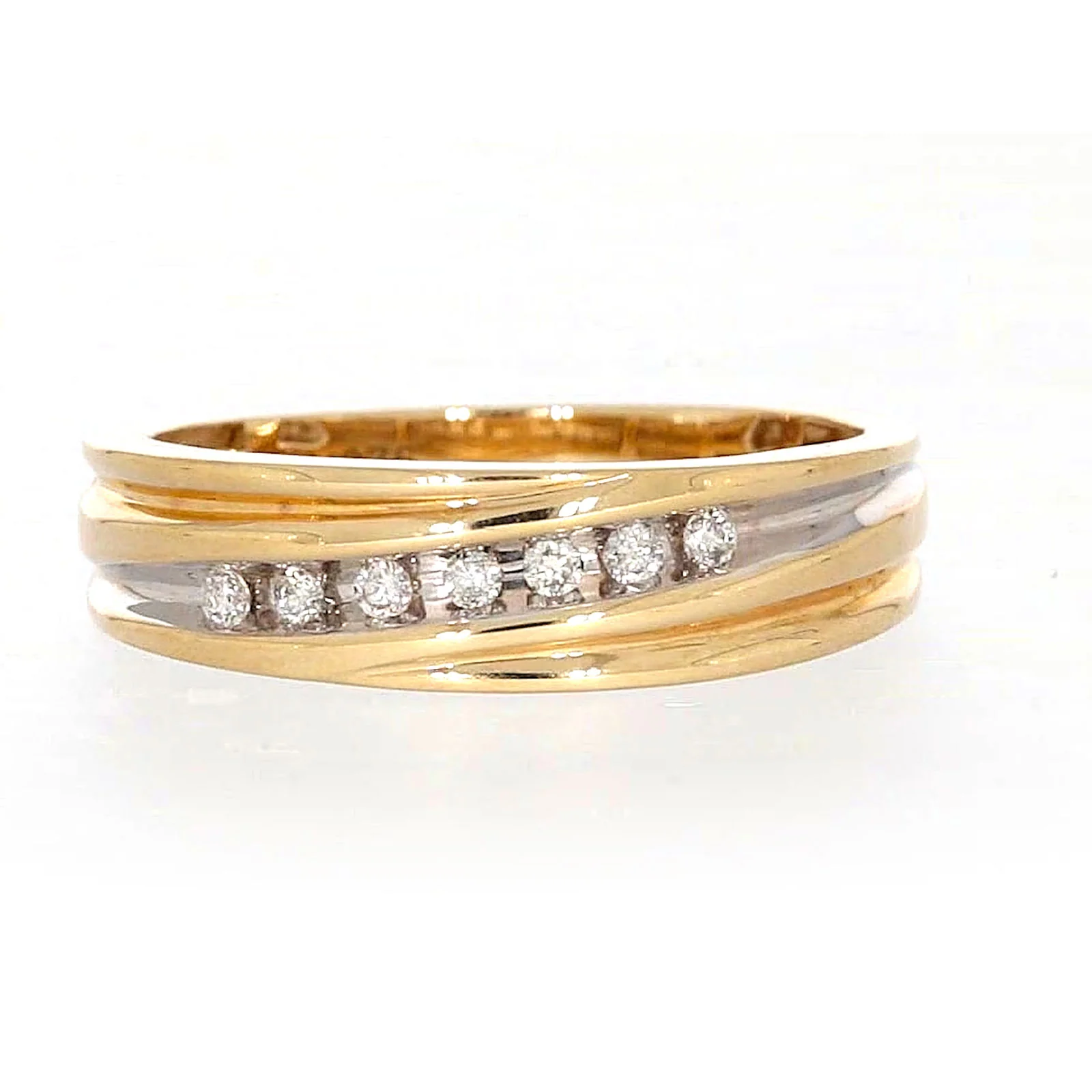 9ct Yellow Gold Round Brilliant Cut with 0.15 CARAT tw of Diamonds Mens Ring - Image 73