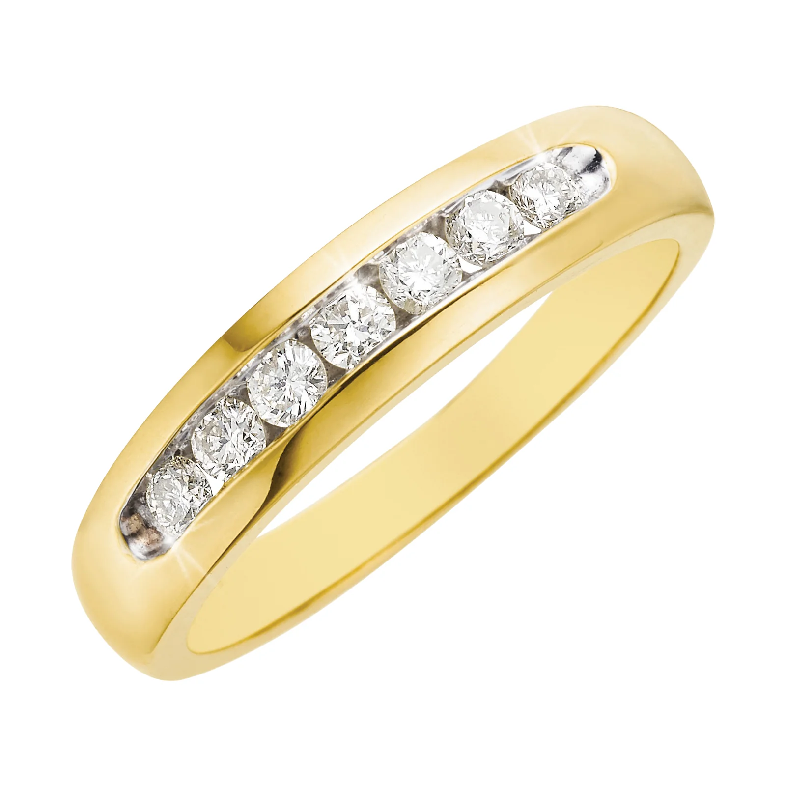 9ct Yellow Gold Round Brilliant Cut with 1/2 CARAT tw of Diamonds Mens Ring