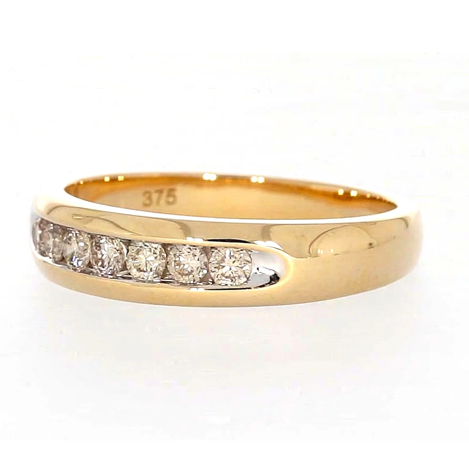 9ct Yellow Gold Round Brilliant Cut with 1/2 CARAT tw of Diamonds Mens Ring - Image 10