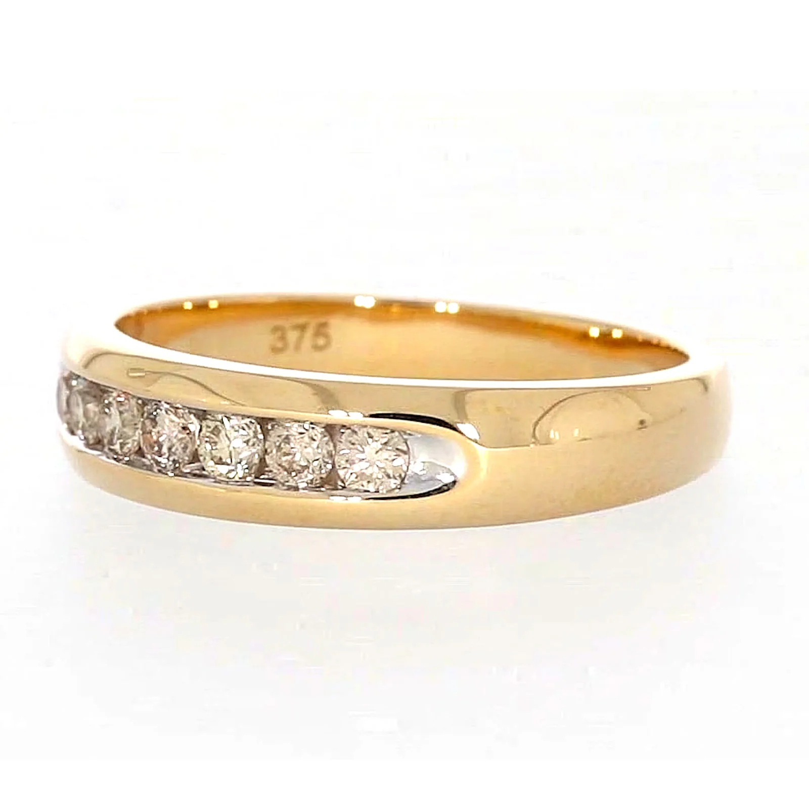 9ct Yellow Gold Round Brilliant Cut with 1/2 CARAT tw of Diamonds Mens Ring - Image 11
