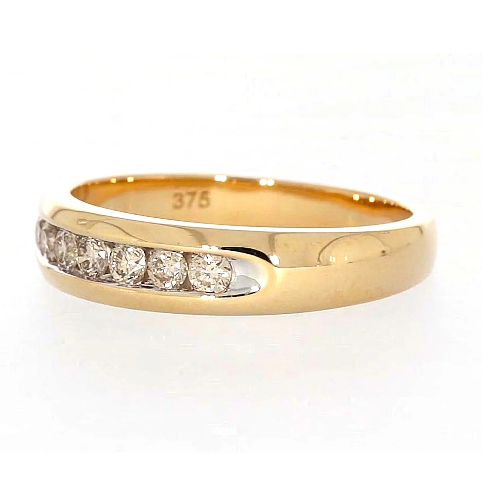 9ct Yellow Gold Round Brilliant Cut with 1/2 CARAT tw of Diamonds Mens Ring - Image 12