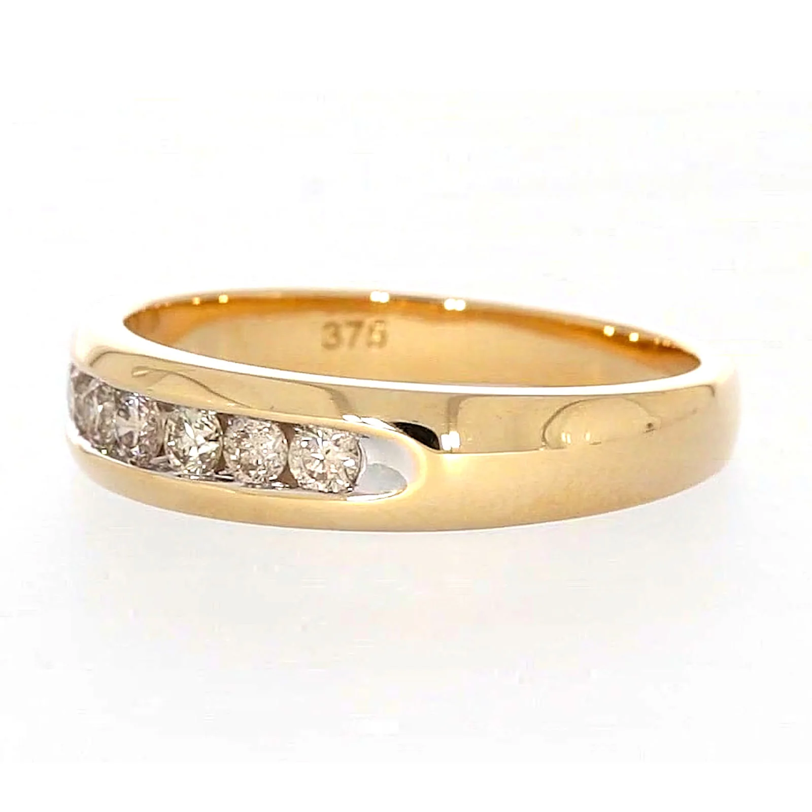 9ct Yellow Gold Round Brilliant Cut with 1/2 CARAT tw of Diamonds Mens Ring - Image 13