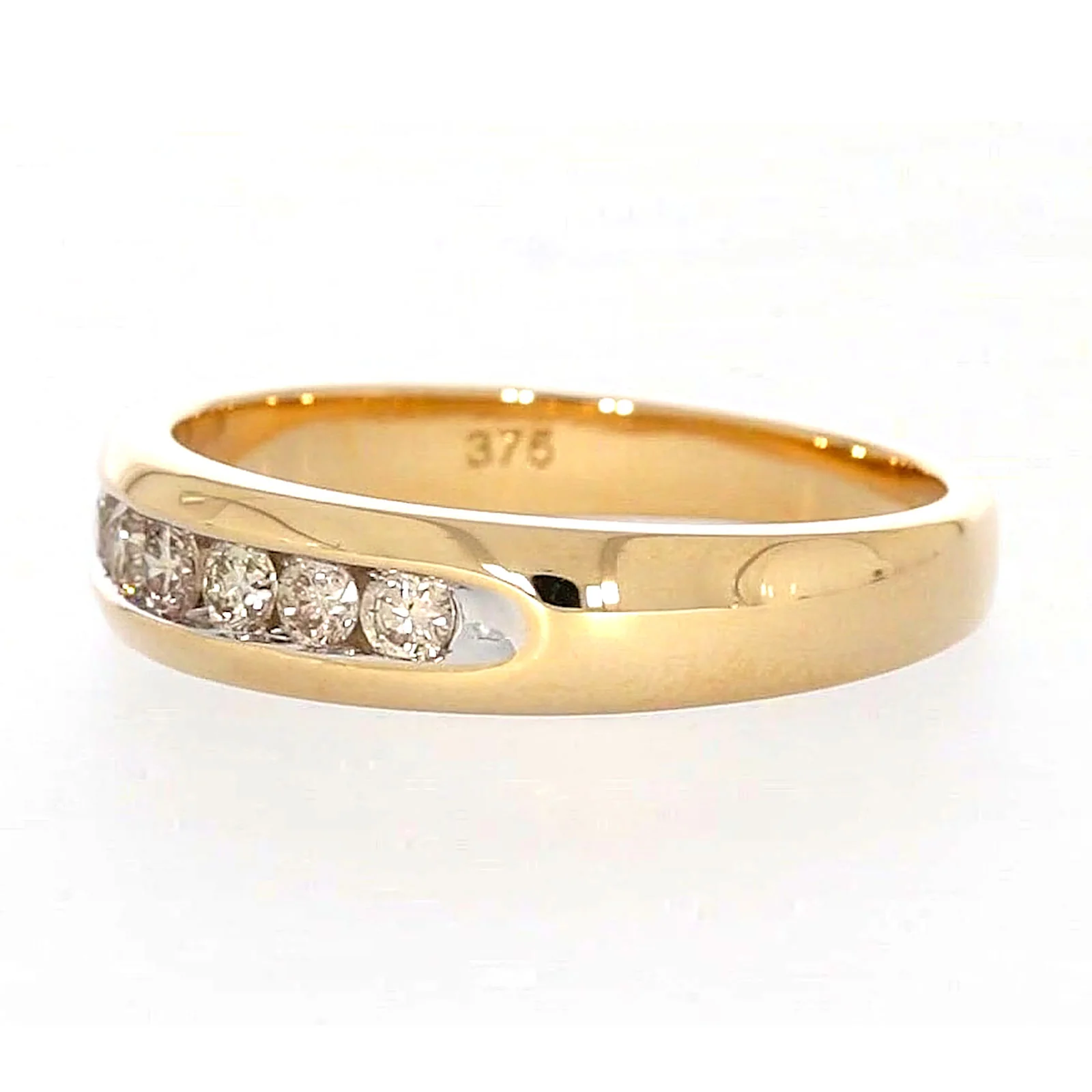 9ct Yellow Gold Round Brilliant Cut with 1/2 CARAT tw of Diamonds Mens Ring - Image 14