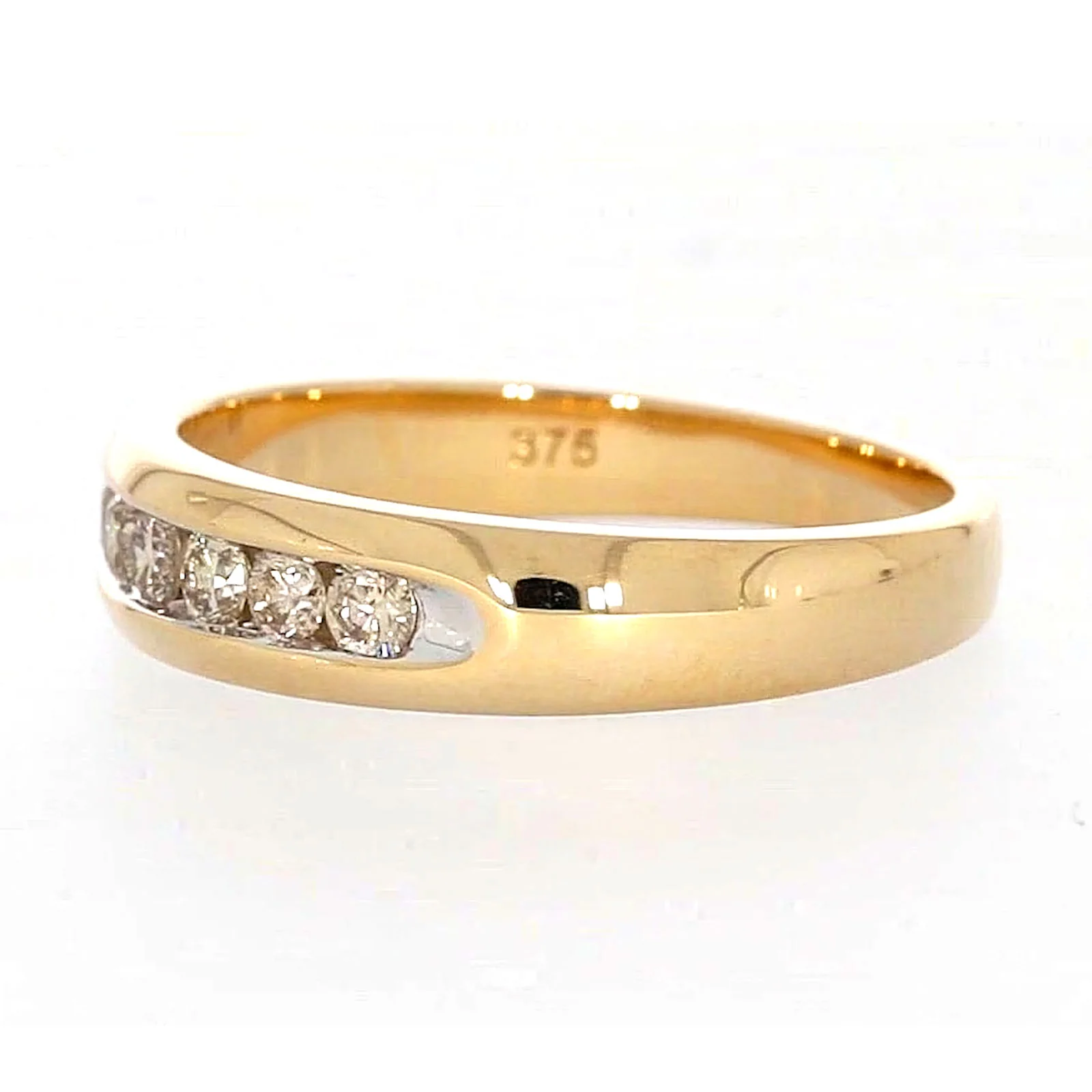 9ct Yellow Gold Round Brilliant Cut with 1/2 CARAT tw of Diamonds Mens Ring - Image 15