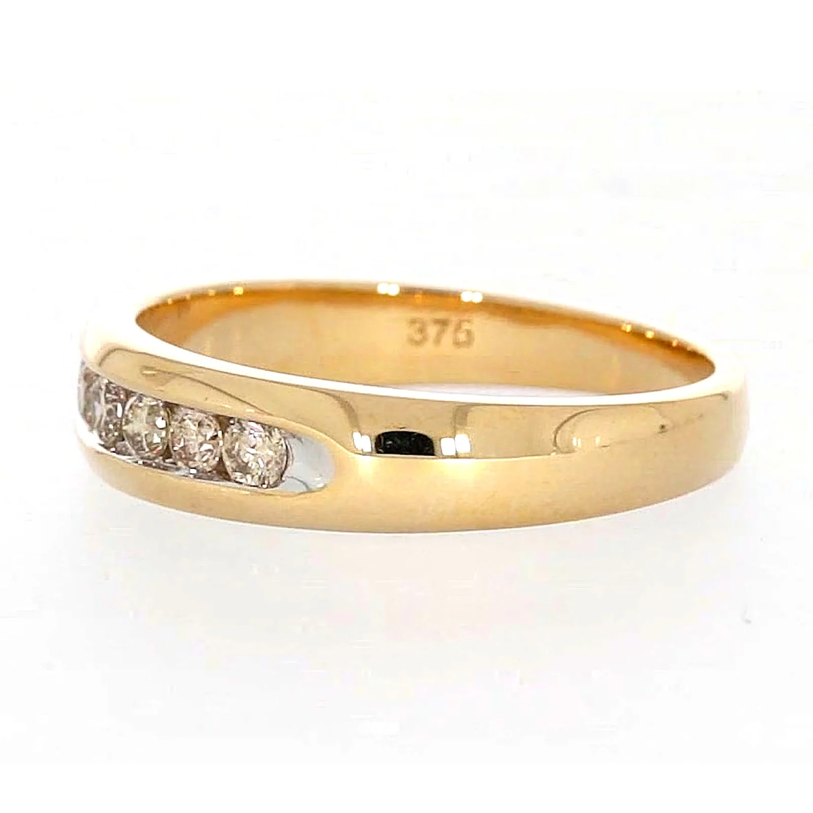 9ct Yellow Gold Round Brilliant Cut with 1/2 CARAT tw of Diamonds Mens Ring - Image 16