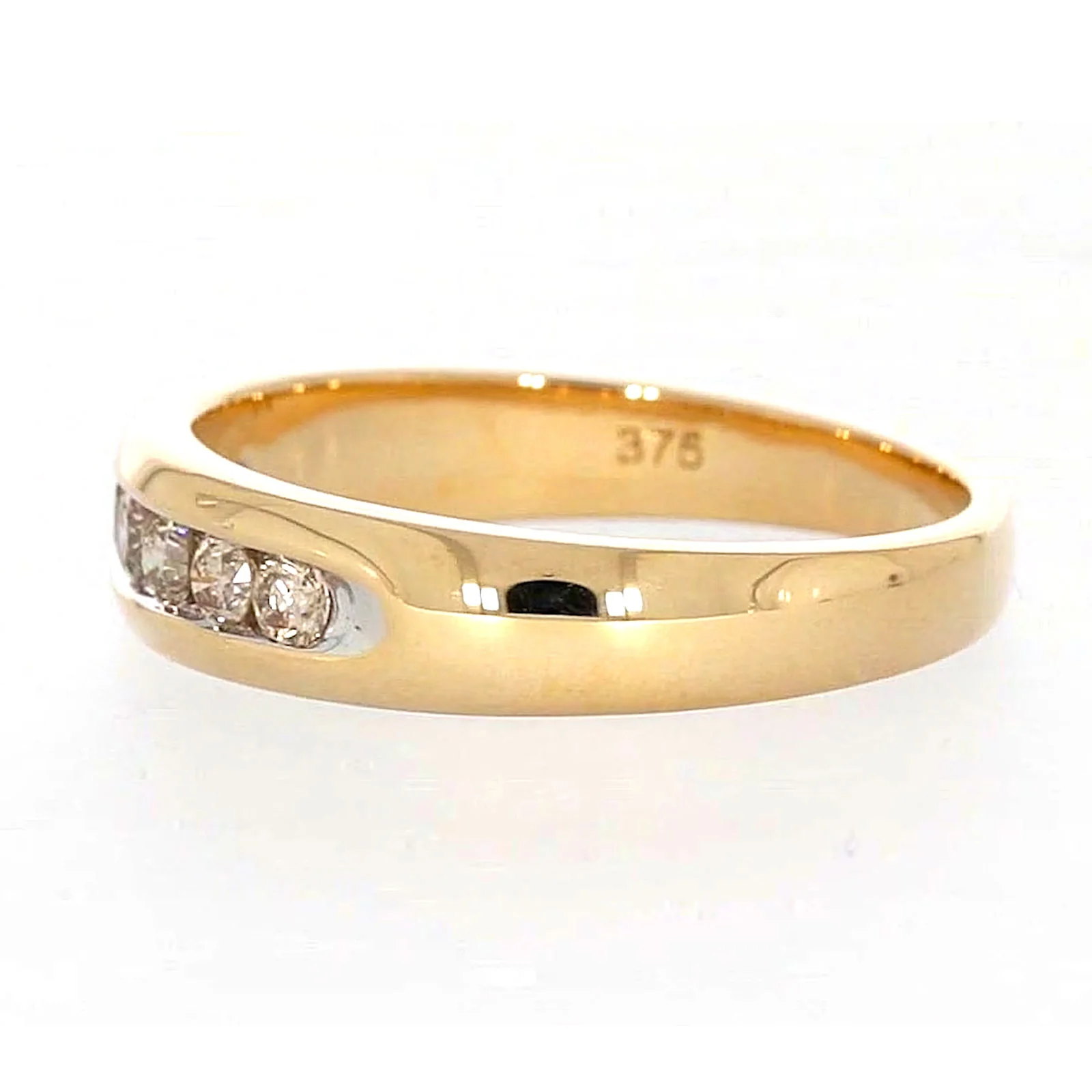 9ct Yellow Gold Round Brilliant Cut with 1/2 CARAT tw of Diamonds Mens Ring - Image 18