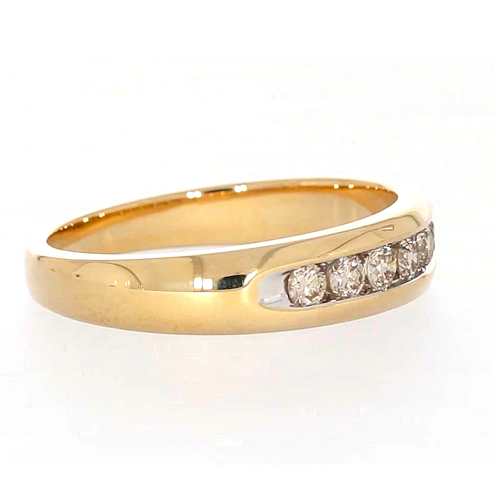 9ct Yellow Gold Round Brilliant Cut with 1/2 CARAT tw of Diamonds Mens Ring - Image 62
