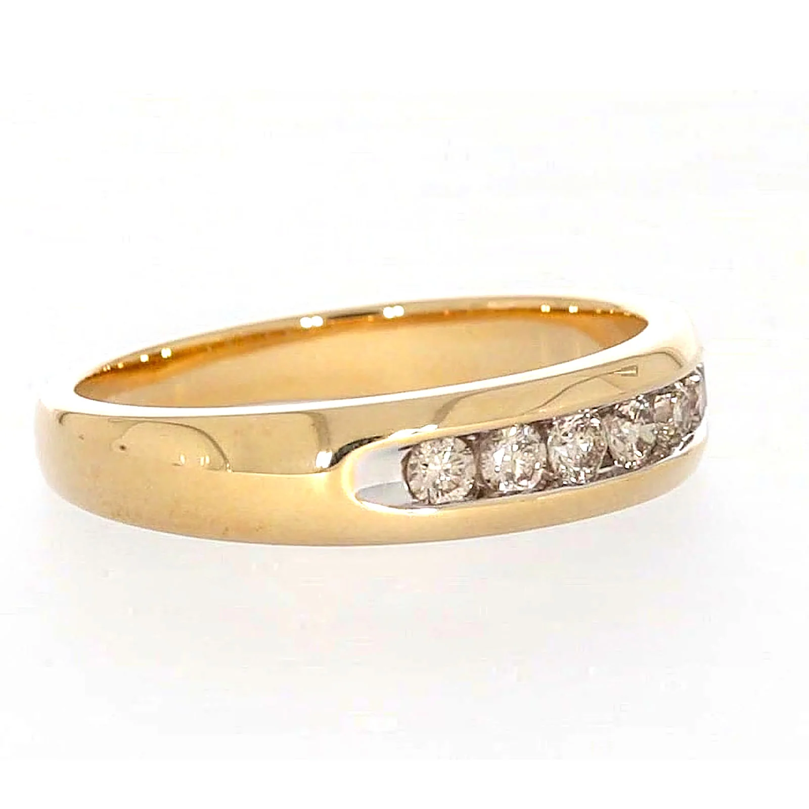 9ct Yellow Gold Round Brilliant Cut with 1/2 CARAT tw of Diamonds Mens Ring - Image 64