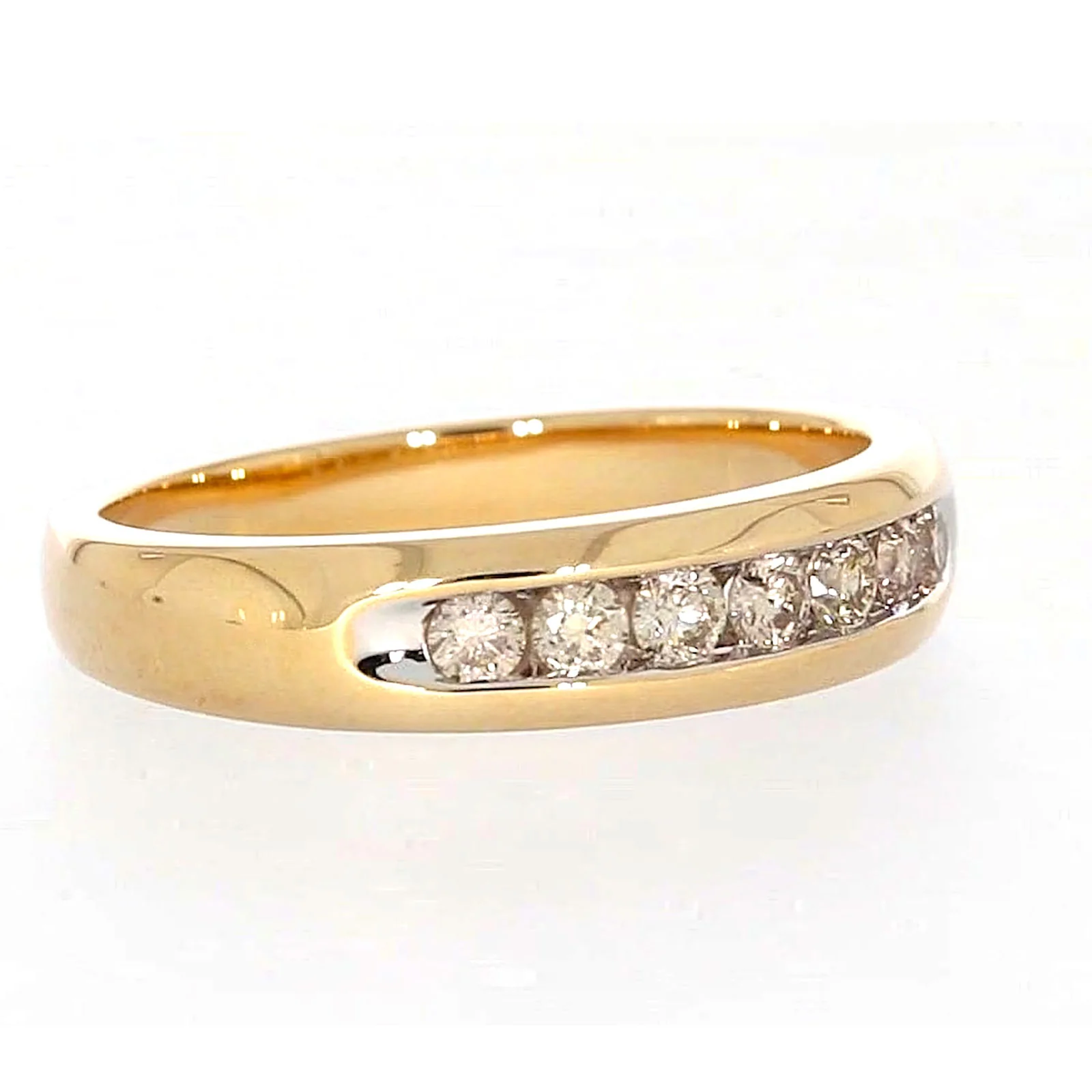 9ct Yellow Gold Round Brilliant Cut with 1/2 CARAT tw of Diamonds Mens Ring - Image 67