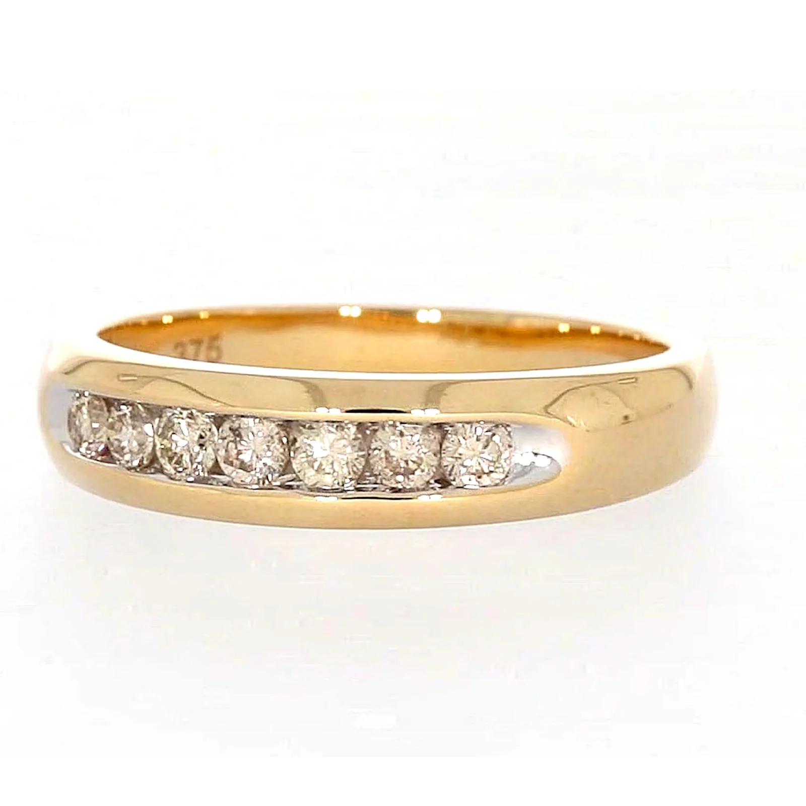 9ct Yellow Gold Round Brilliant Cut with 1/2 CARAT tw of Diamonds Mens Ring - Image 7