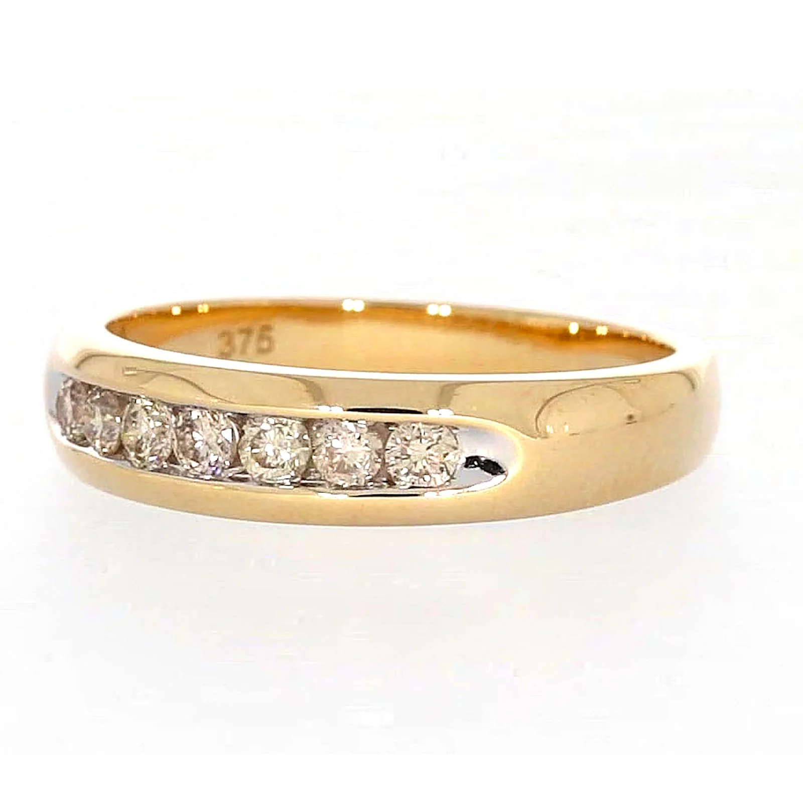 9ct Yellow Gold Round Brilliant Cut with 1/2 CARAT tw of Diamonds Mens Ring - Image 9