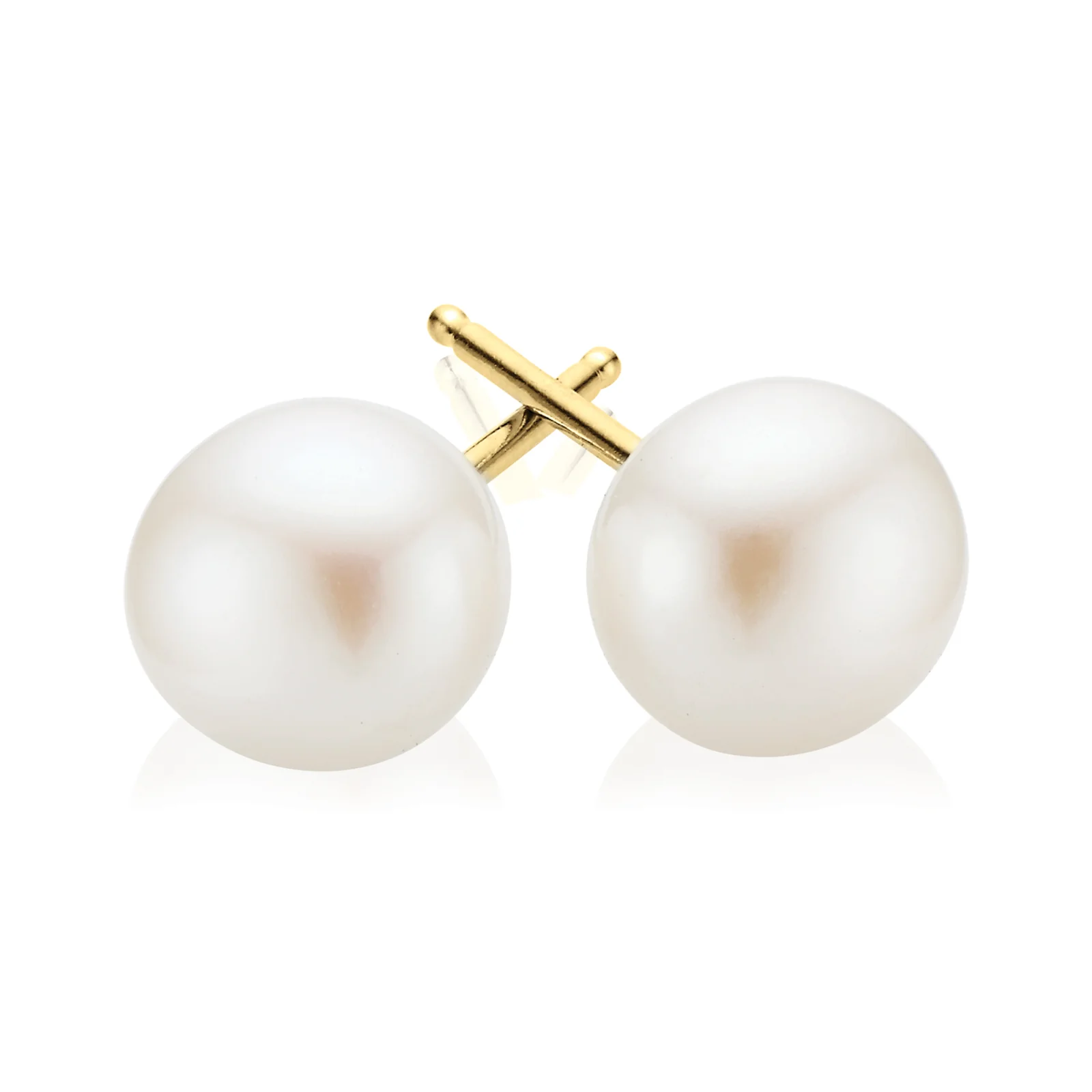 9ct Yellow Gold 7.5-8mm Fresh Water Pearl Stud Earrings