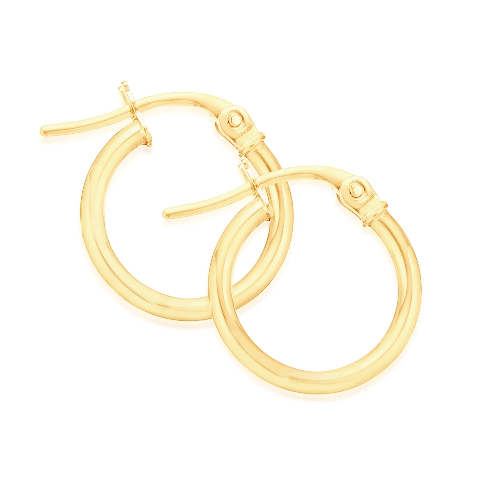 9ct Yellow Gold 10x1.5mm Polished Hoop Earrings