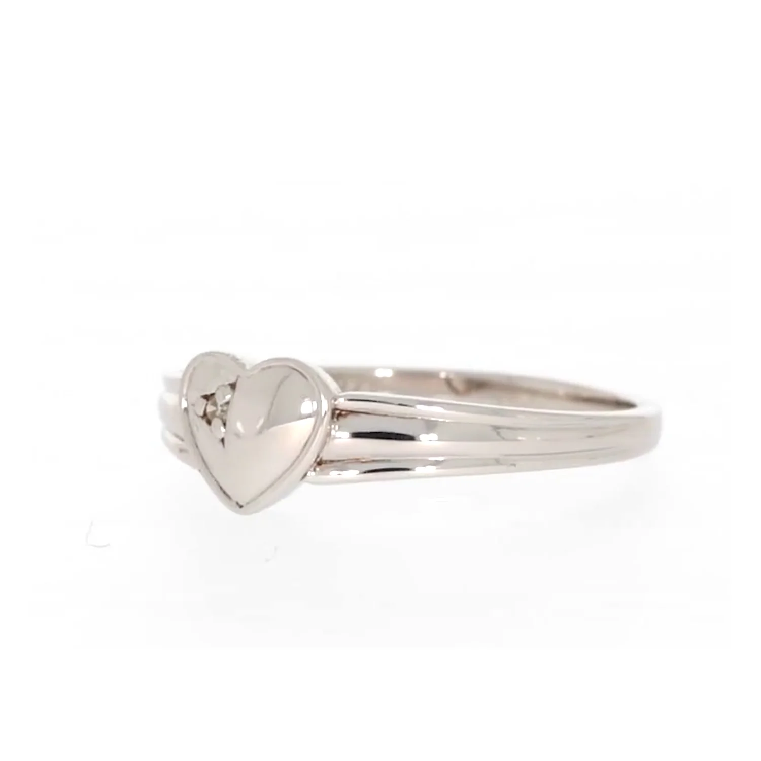 My First Diamond Kids Sterling Silver Diamond Set Signet Ring - Image 10