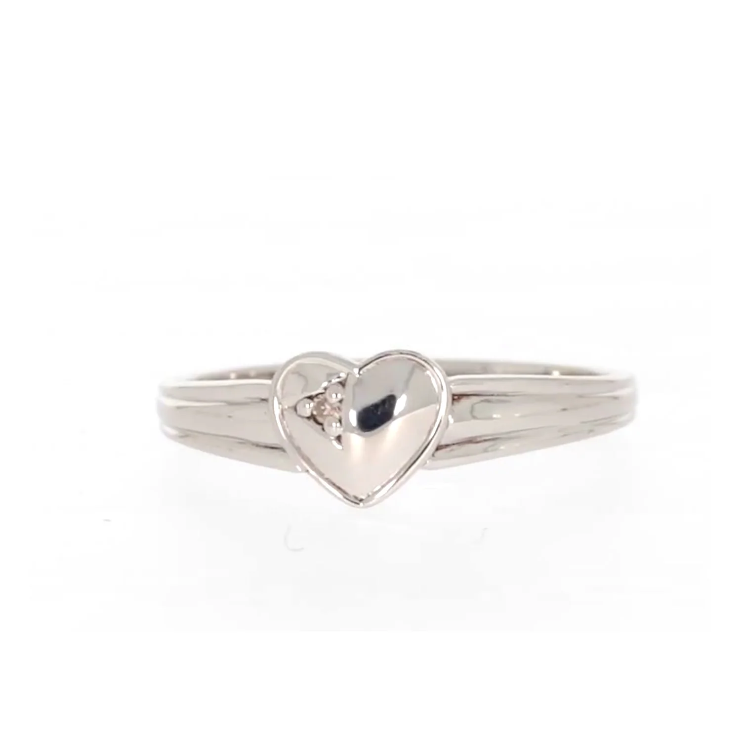My First Diamond Kids Sterling Silver Diamond Set Signet Ring - Image 4