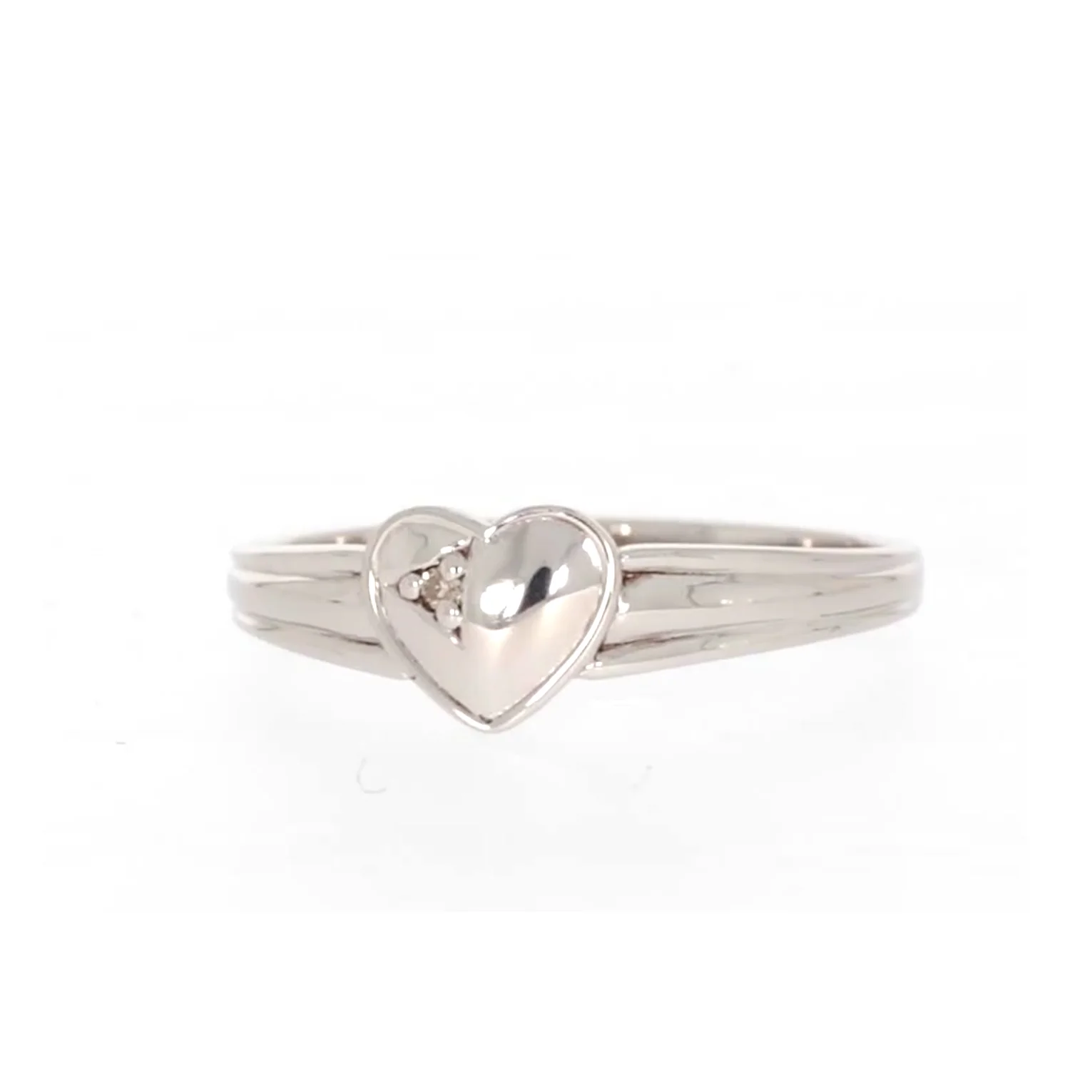 My First Diamond Kids Sterling Silver Diamond Set Signet Ring - Image 5