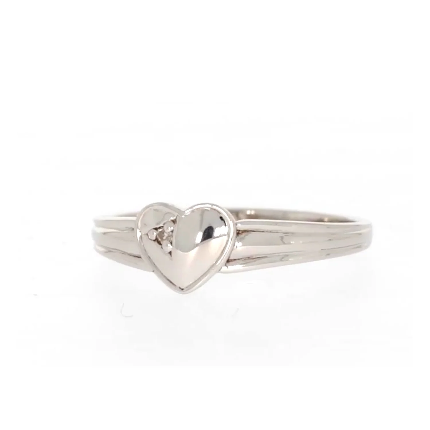 My First Diamond Kids Sterling Silver Diamond Set Signet Ring - Image 6