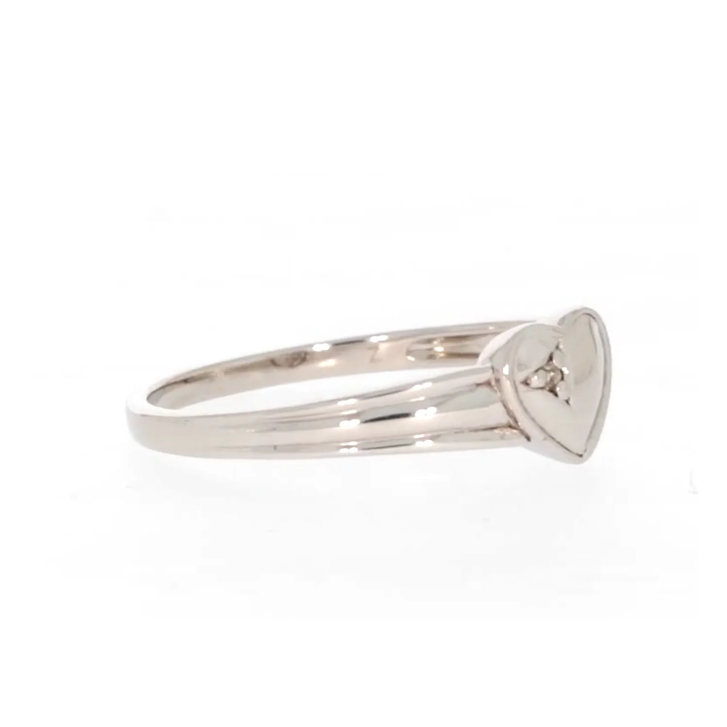 My First Diamond Kids Sterling Silver Diamond Set Signet Ring - Image 66