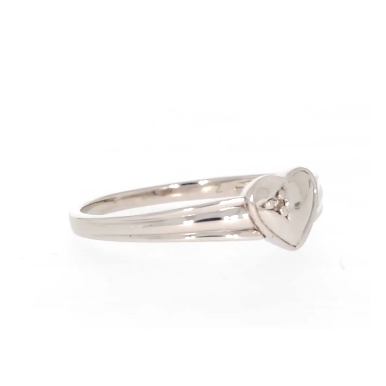 My First Diamond Kids Sterling Silver Diamond Set Signet Ring - Image 68