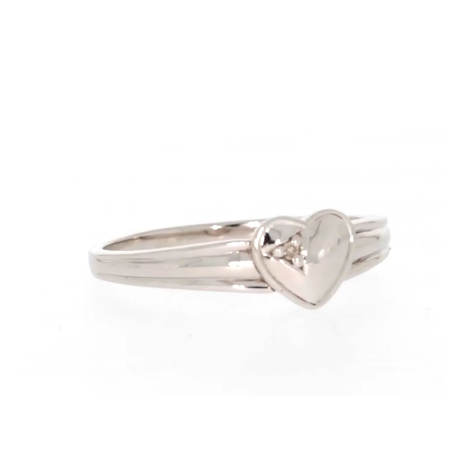 My First Diamond Kids Sterling Silver Diamond Set Signet Ring - Image 72