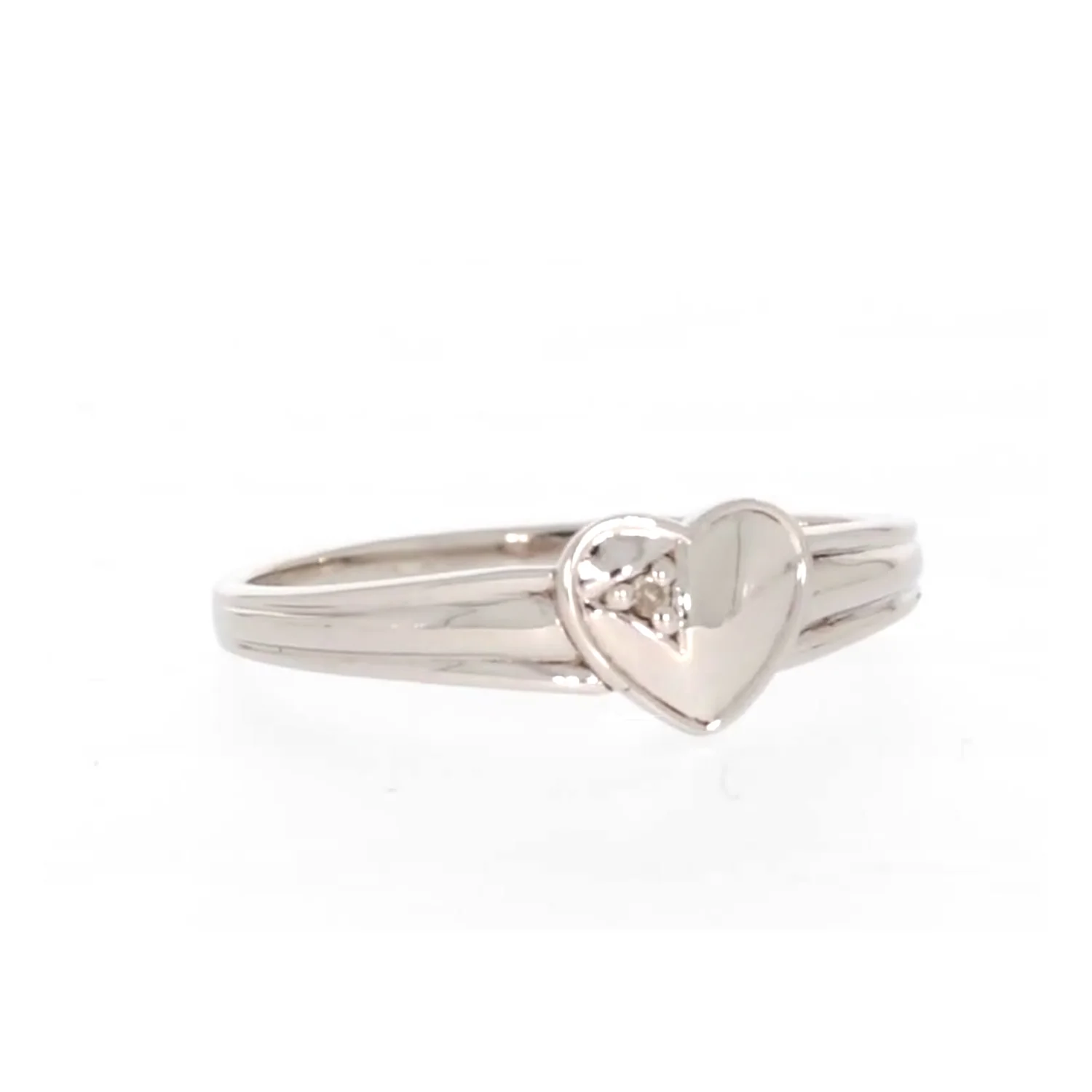 My First Diamond Kids Sterling Silver Diamond Set Signet Ring - Image 73
