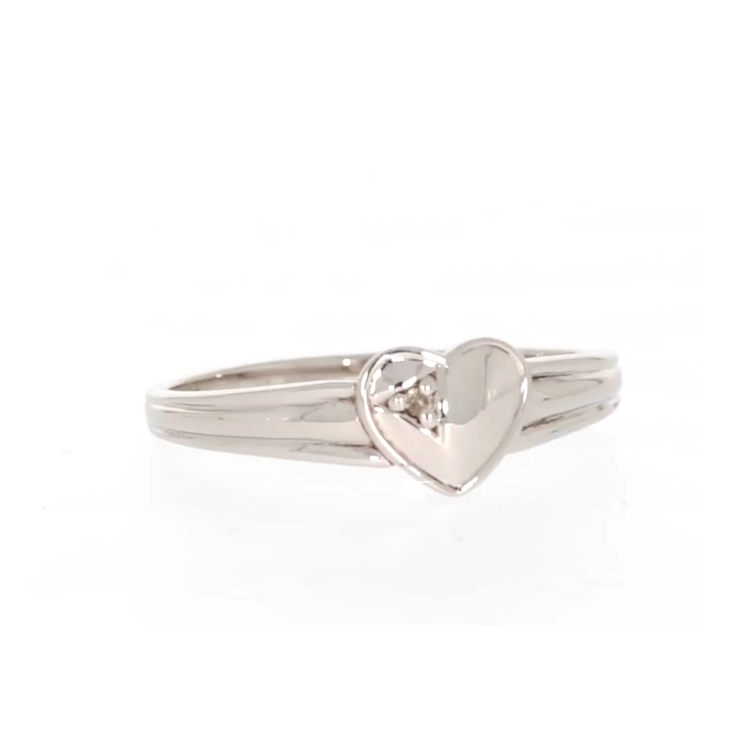 My First Diamond Kids Sterling Silver Diamond Set Signet Ring - Image 74