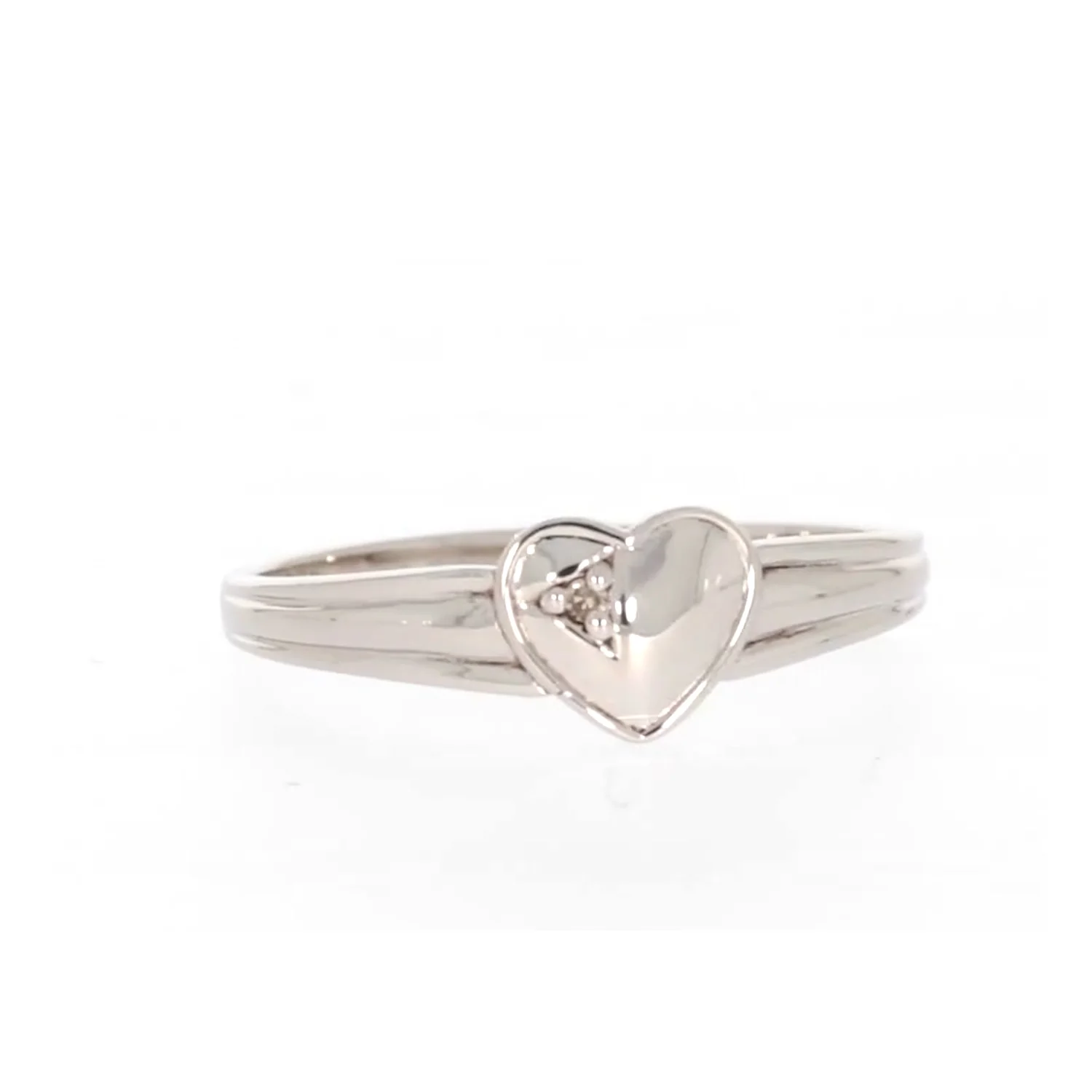 My First Diamond Kids Sterling Silver Diamond Set Signet Ring - Image 75