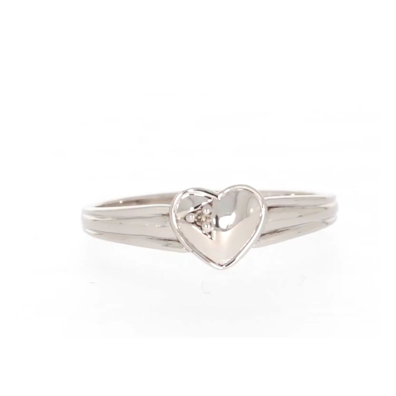 My First Diamond Kids Sterling Silver Diamond Set Signet Ring - Image 76
