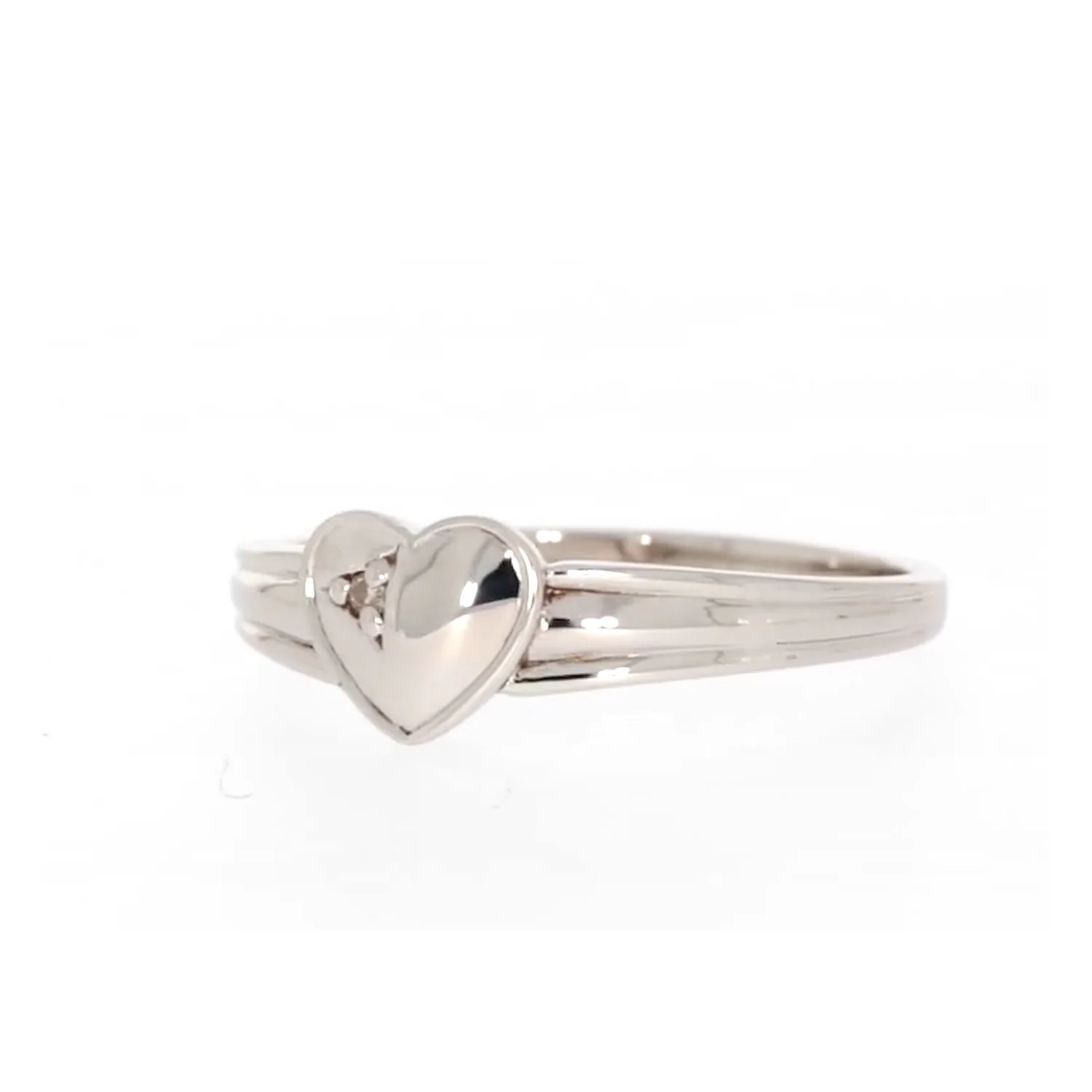 My First Diamond Kids Sterling Silver Diamond Set Signet Ring - Image 8