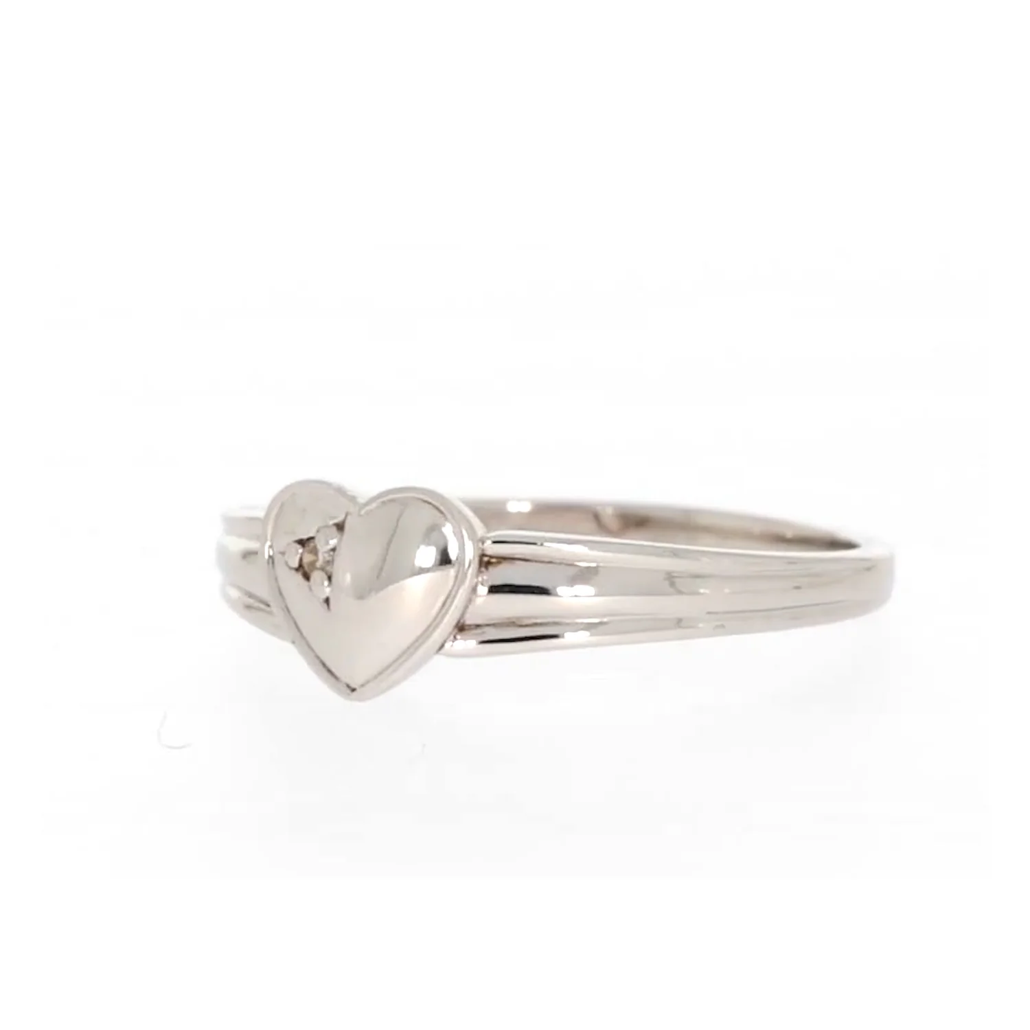 My First Diamond Kids Sterling Silver Diamond Set Signet Ring - Image 9
