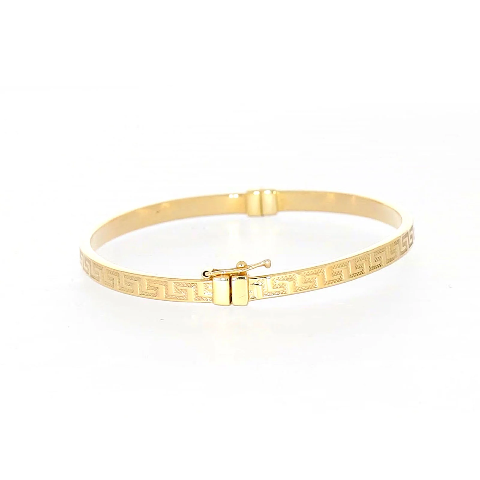 9ct Yellow Gold Greek Key Hinged Bangle - Image 20