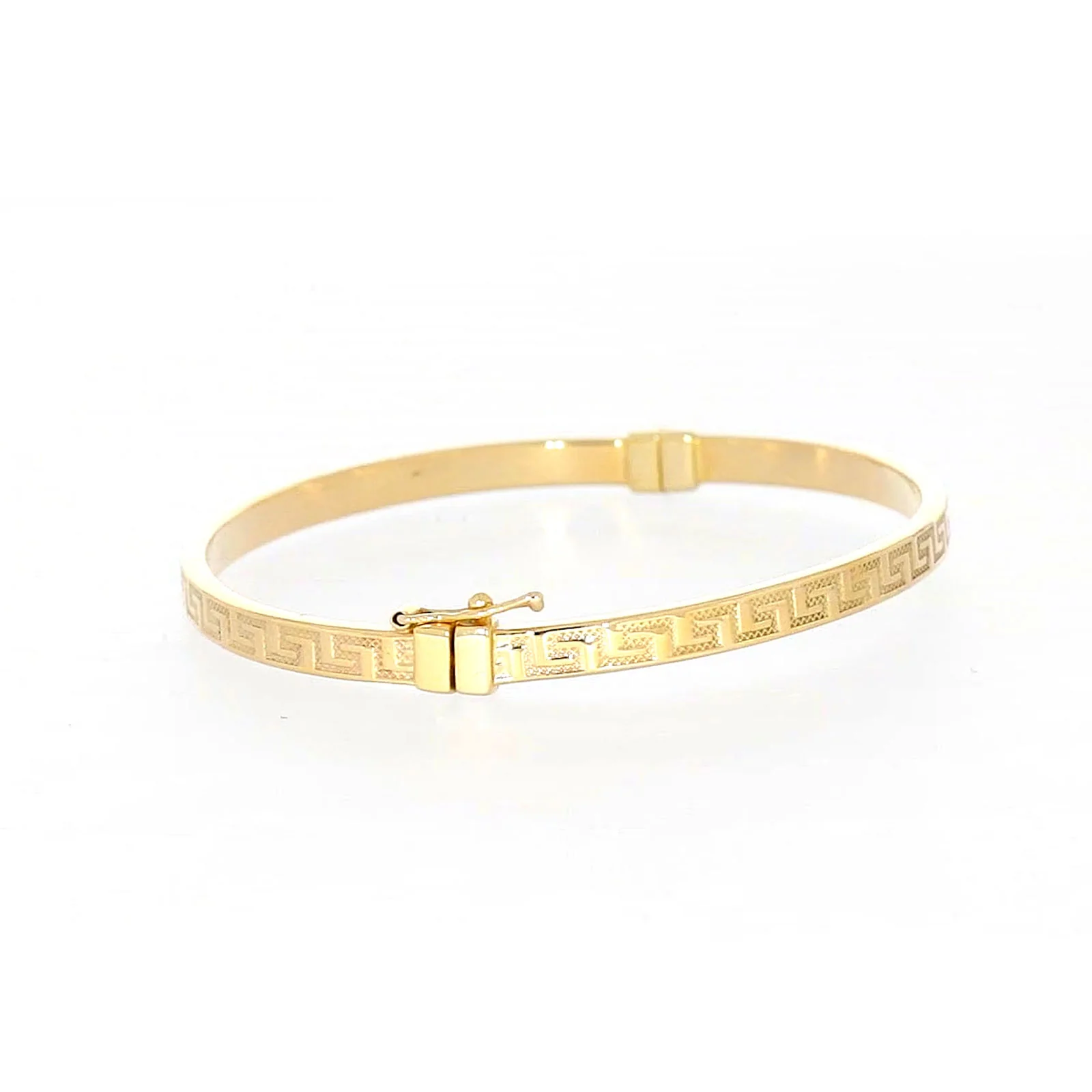 9ct Yellow Gold Greek Key Hinged Bangle - Image 22