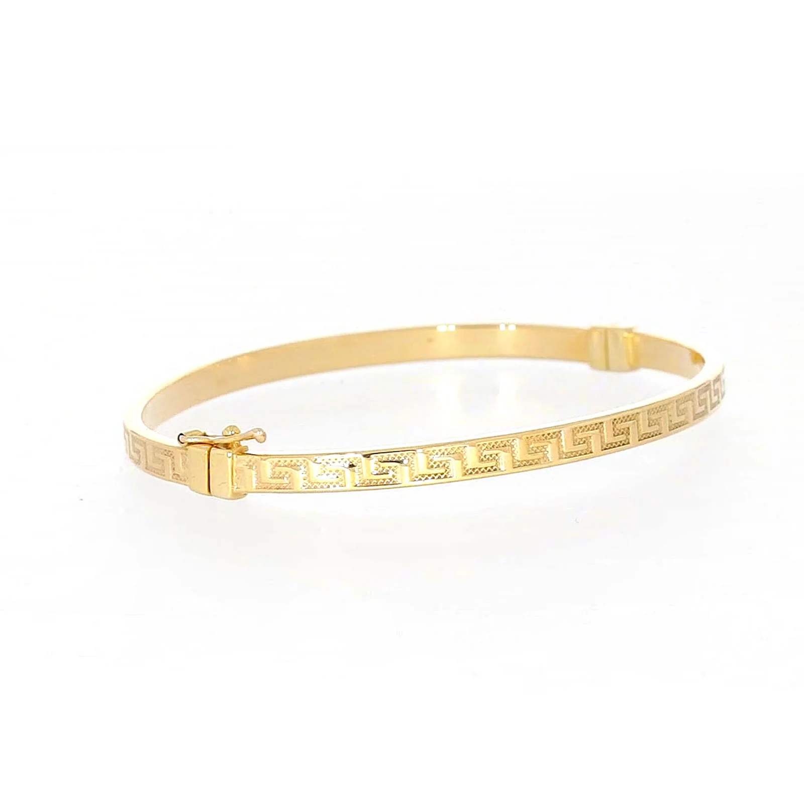 9ct Yellow Gold Greek Key Hinged Bangle - Image 27