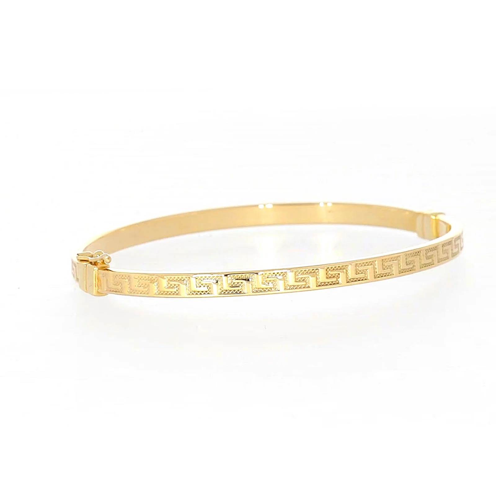 9ct Yellow Gold Greek Key Hinged Bangle - Image 31