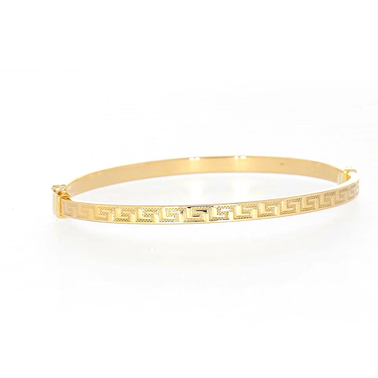 9ct Yellow Gold Greek Key Hinged Bangle - Image 34