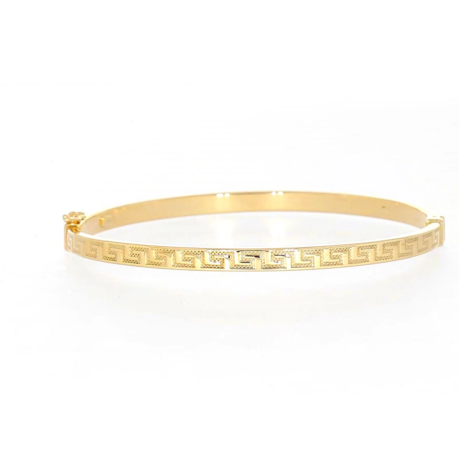 9ct Yellow Gold Greek Key Hinged Bangle - Image 38