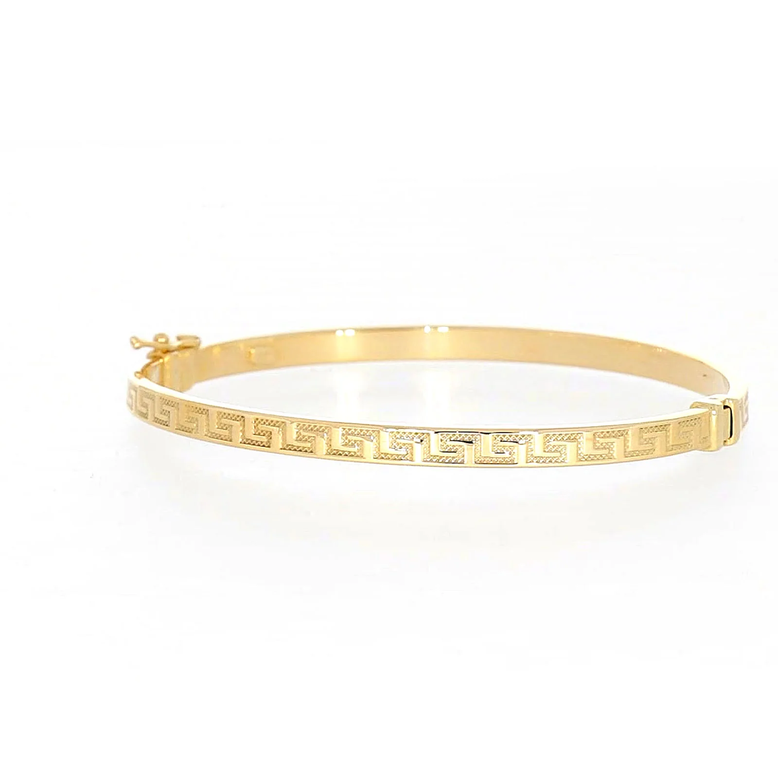 9ct Yellow Gold Greek Key Hinged Bangle - Image 43