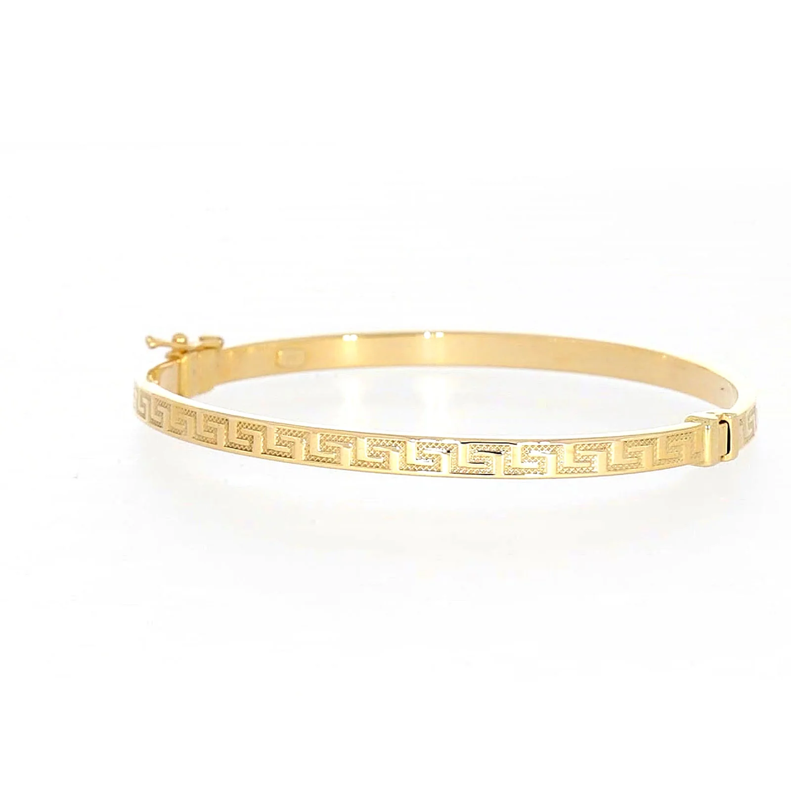 9ct Yellow Gold Greek Key Hinged Bangle - Image 44
