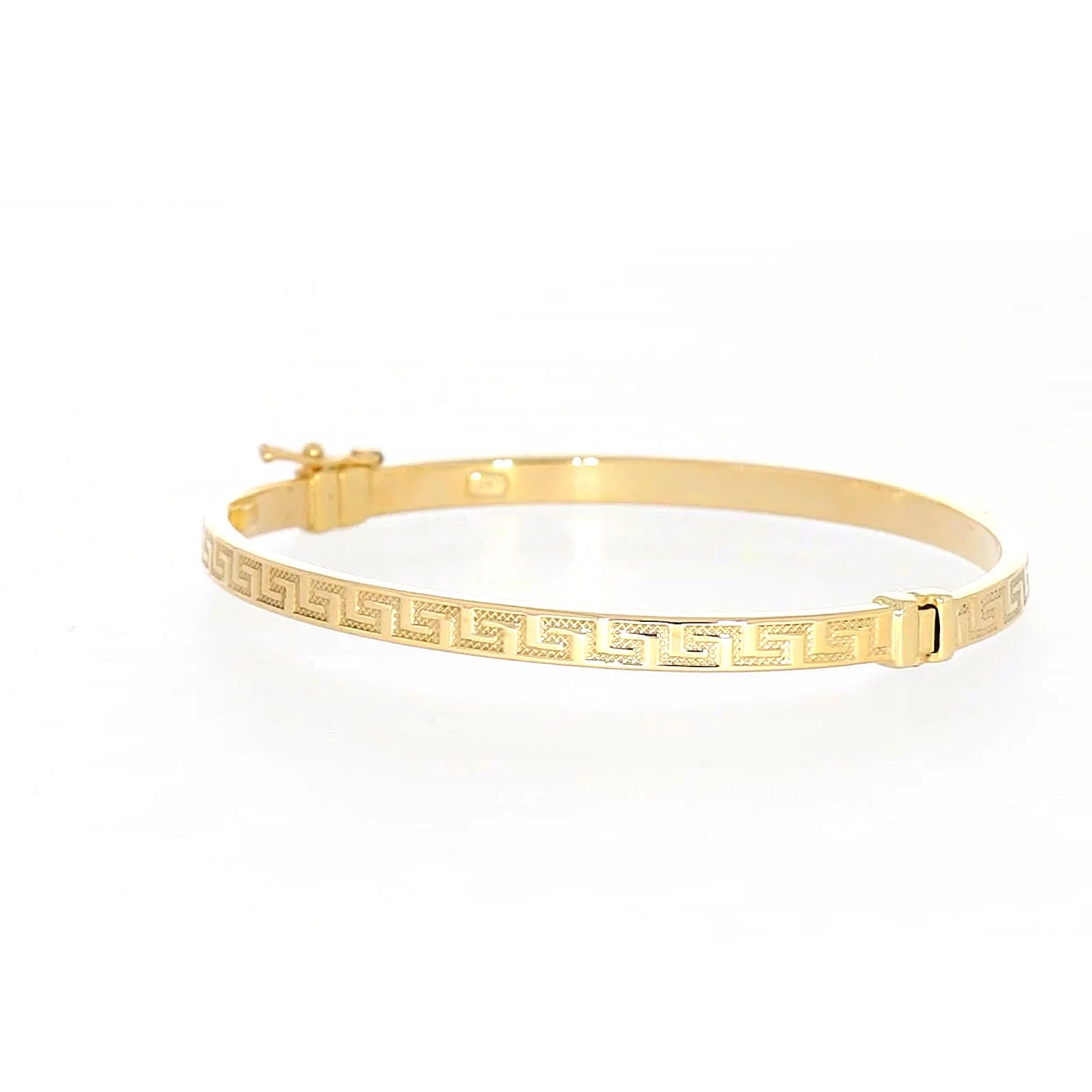 9ct Yellow Gold Greek Key Hinged Bangle - Image 47